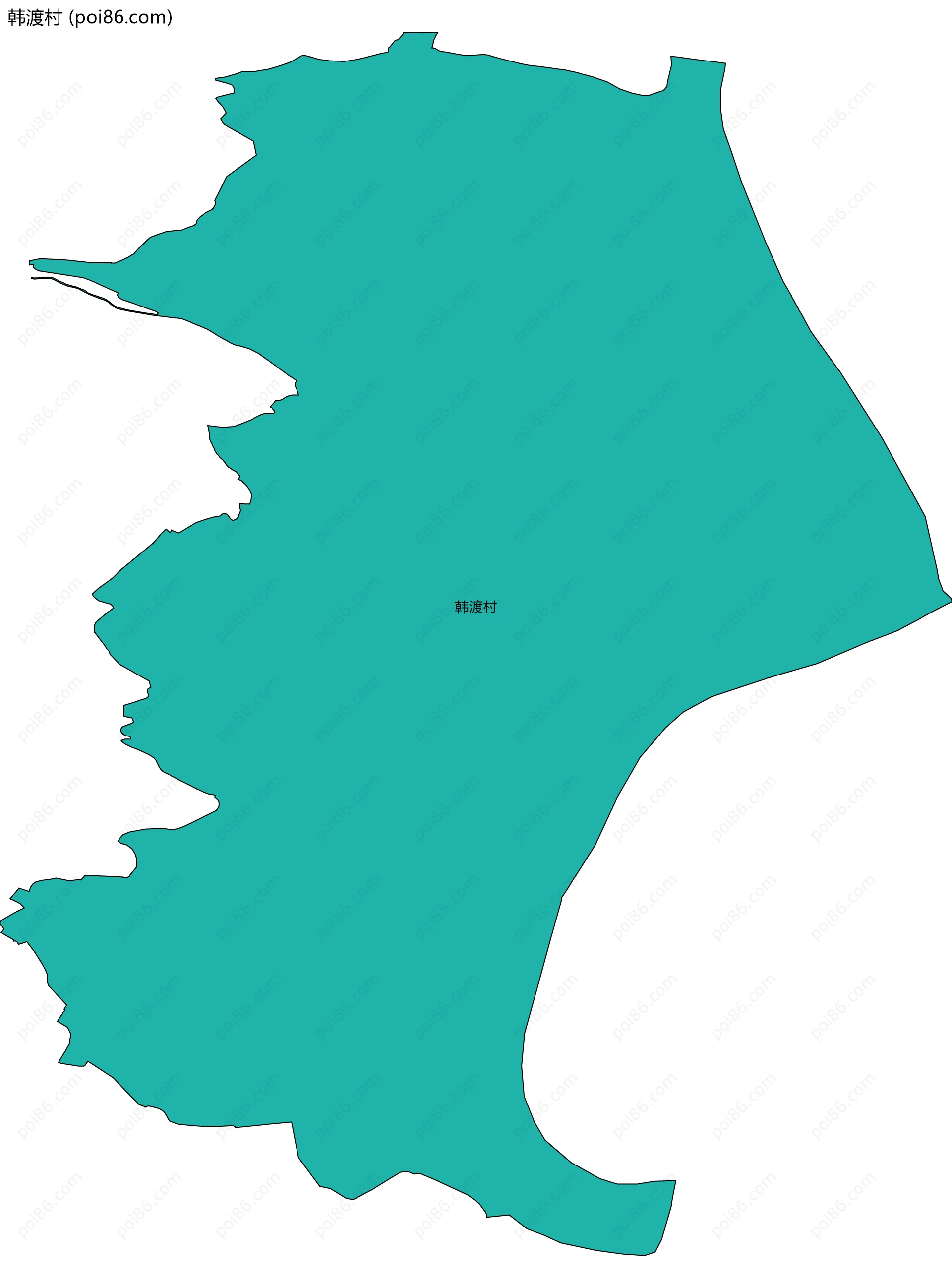 韩渡村边界地图