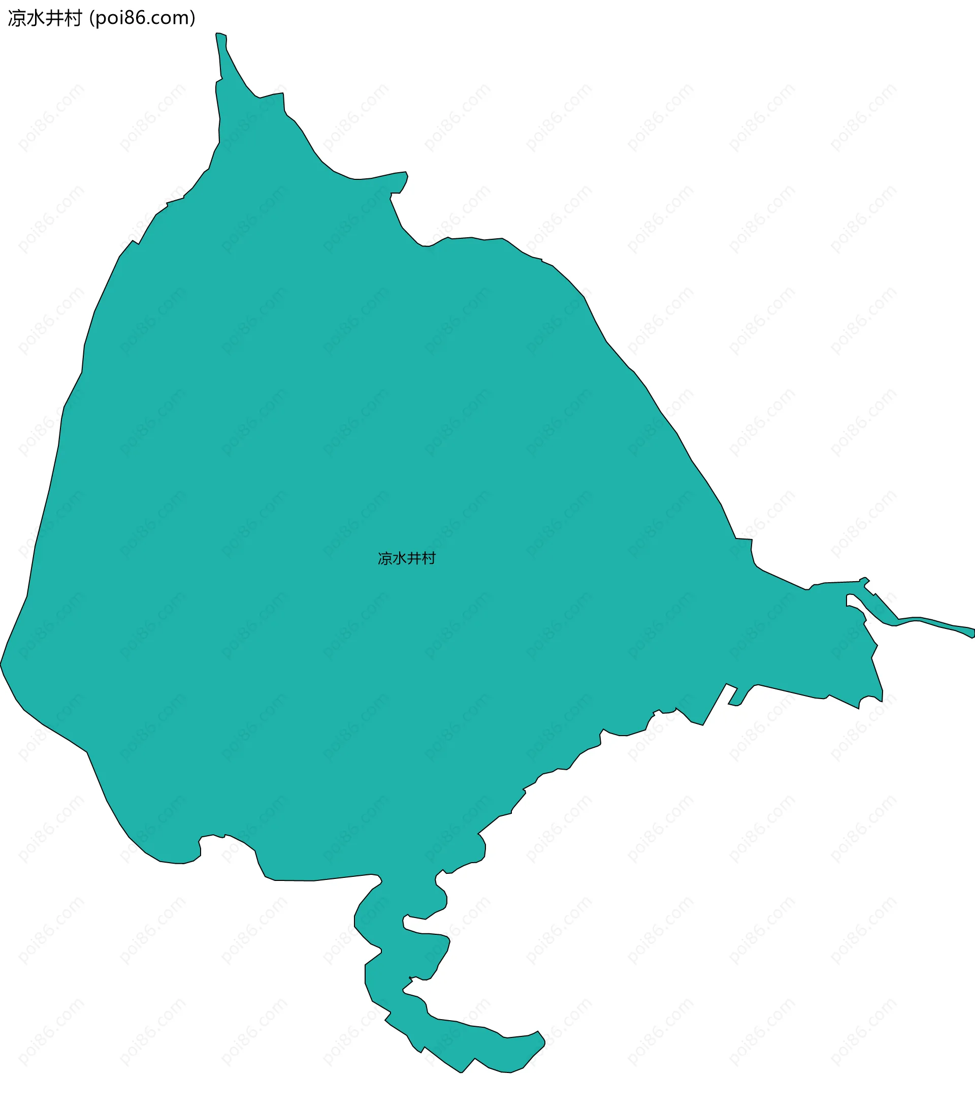凉水井村边界地图
