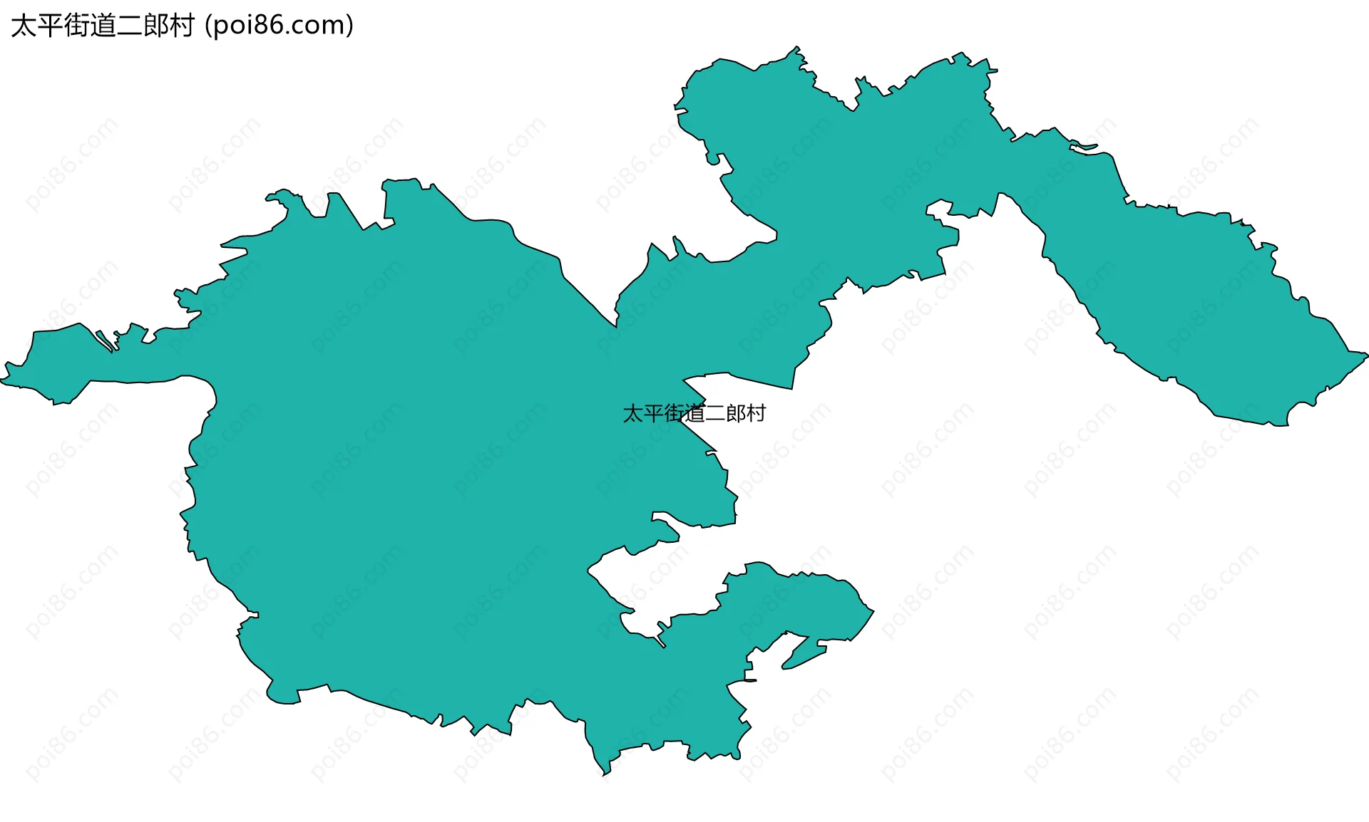 太平街道二郎村边界地图