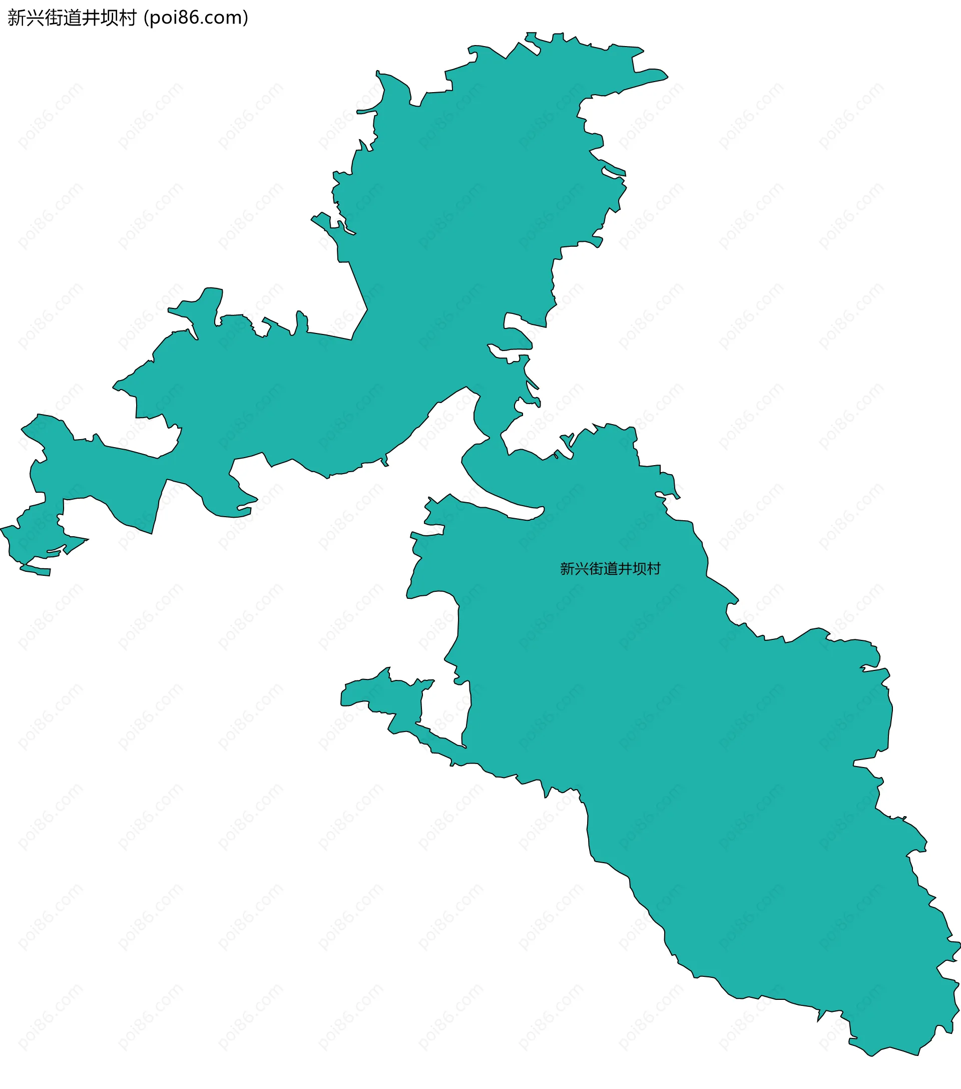 新兴街道井坝村边界地图