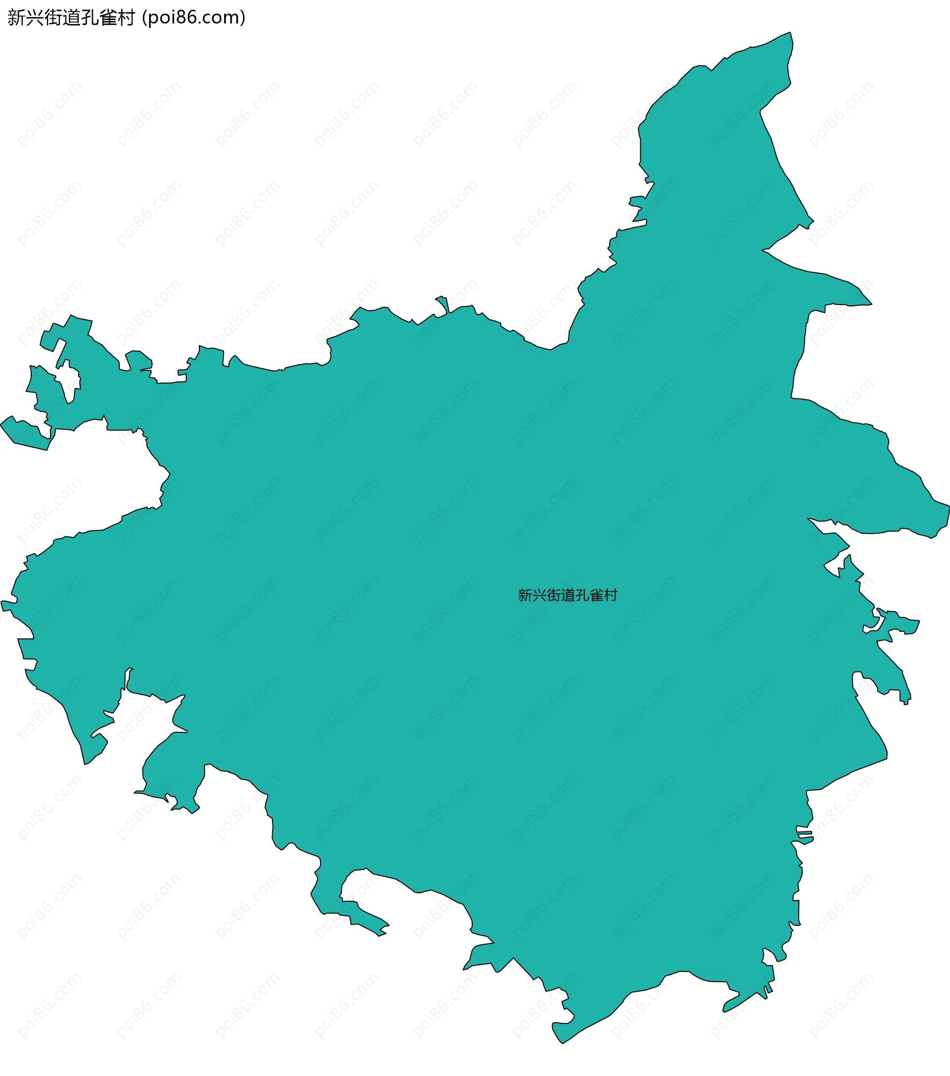 新兴街道孔雀村边界地图