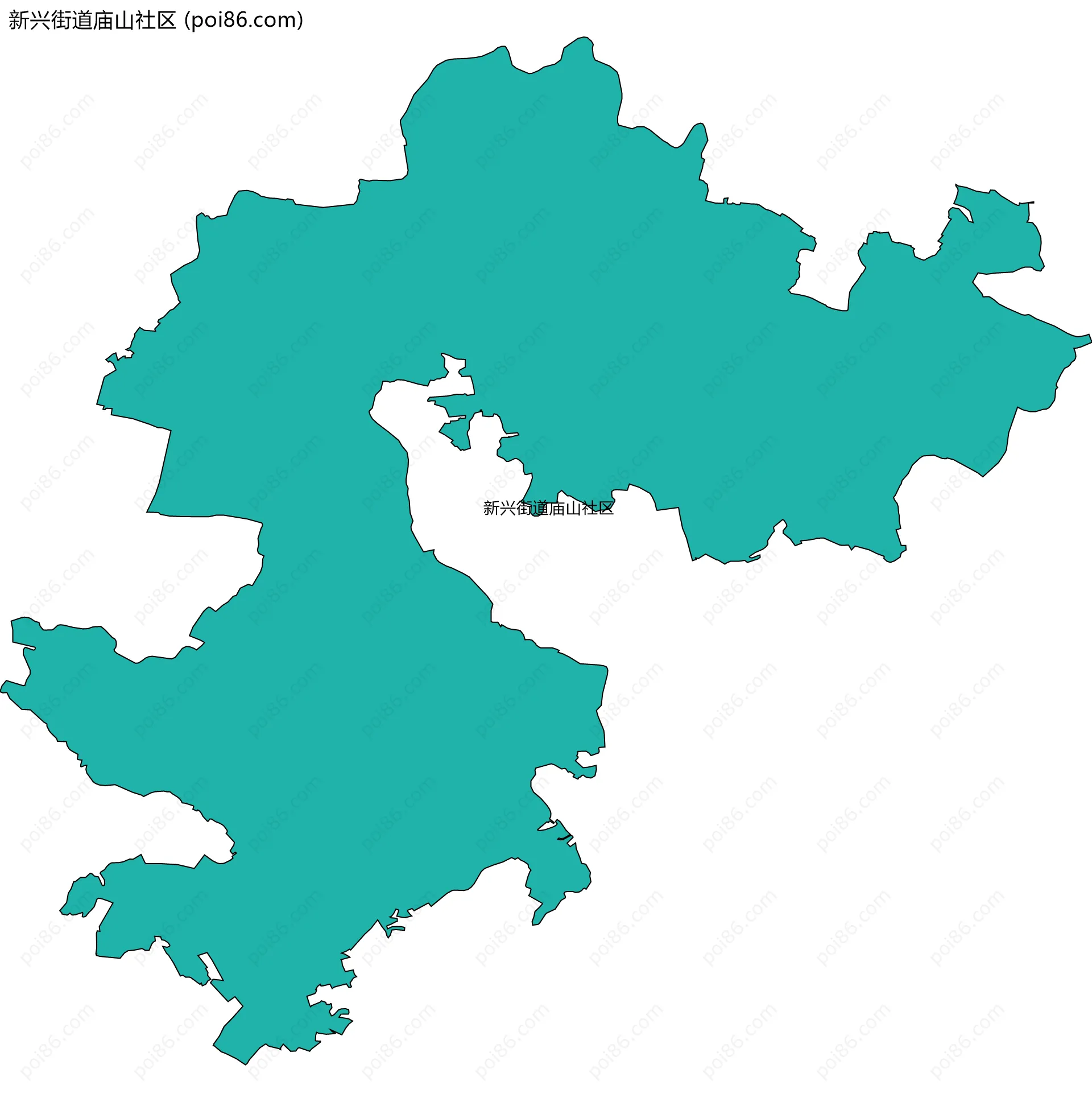 新兴街道庙山社区边界地图