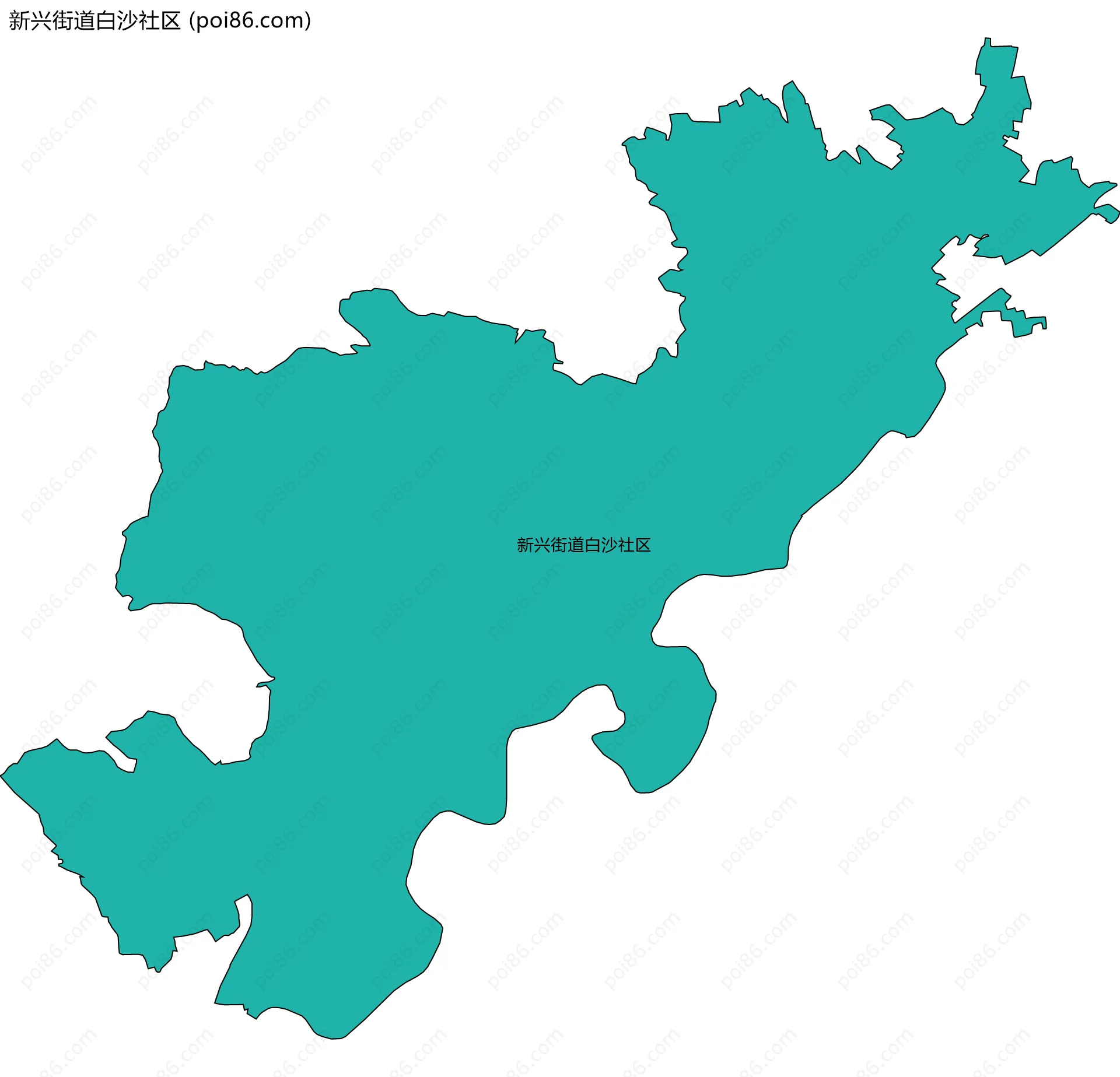 新兴街道白沙社区边界地图