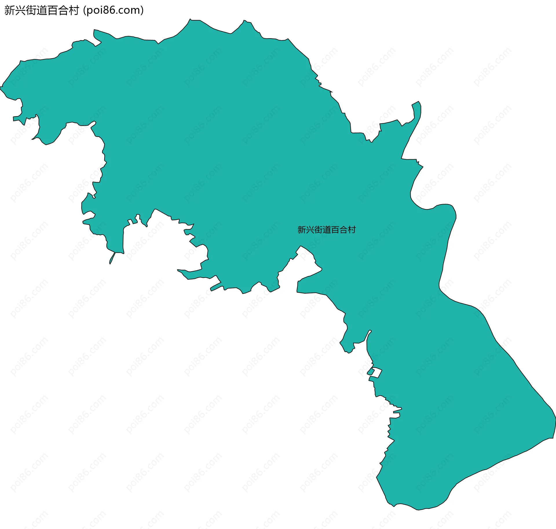 新兴街道百合村边界地图