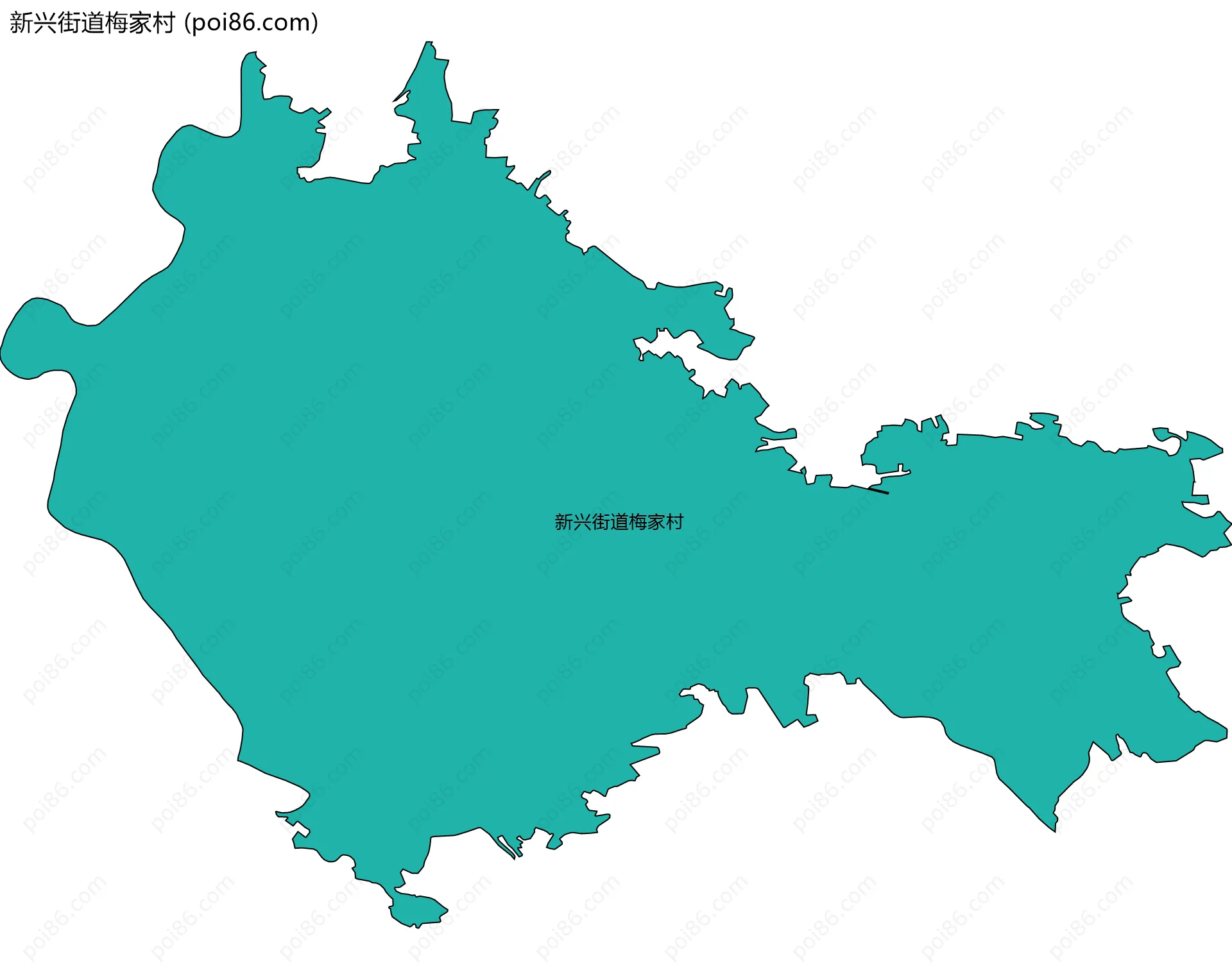 新兴街道梅家村边界地图