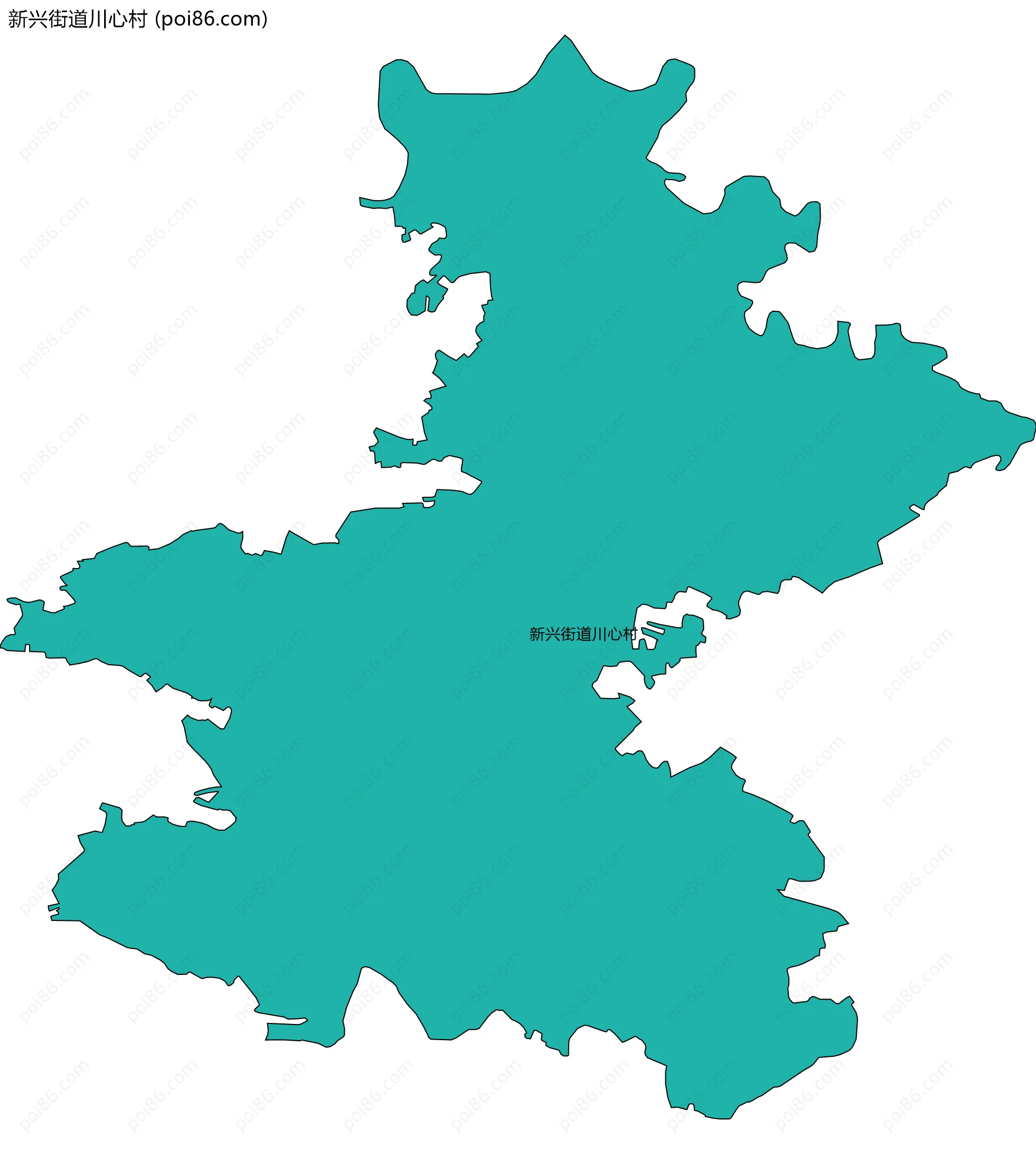 新兴街道川心村边界地图