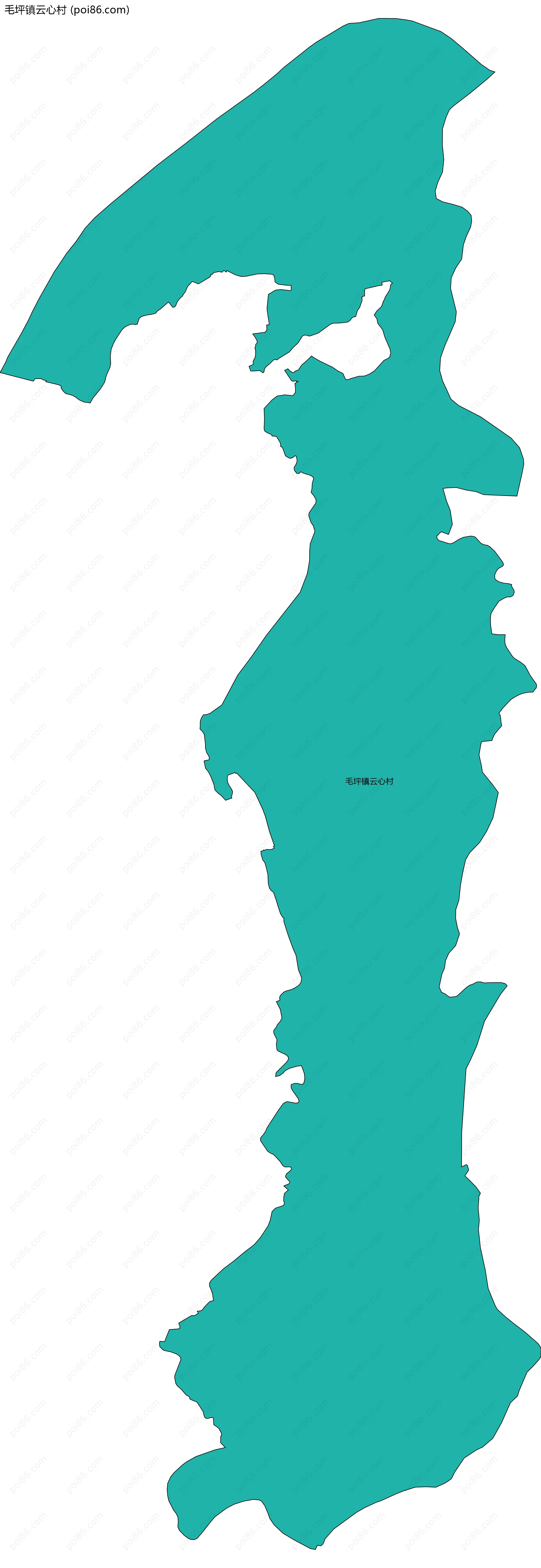 毛坪镇云心村边界地图