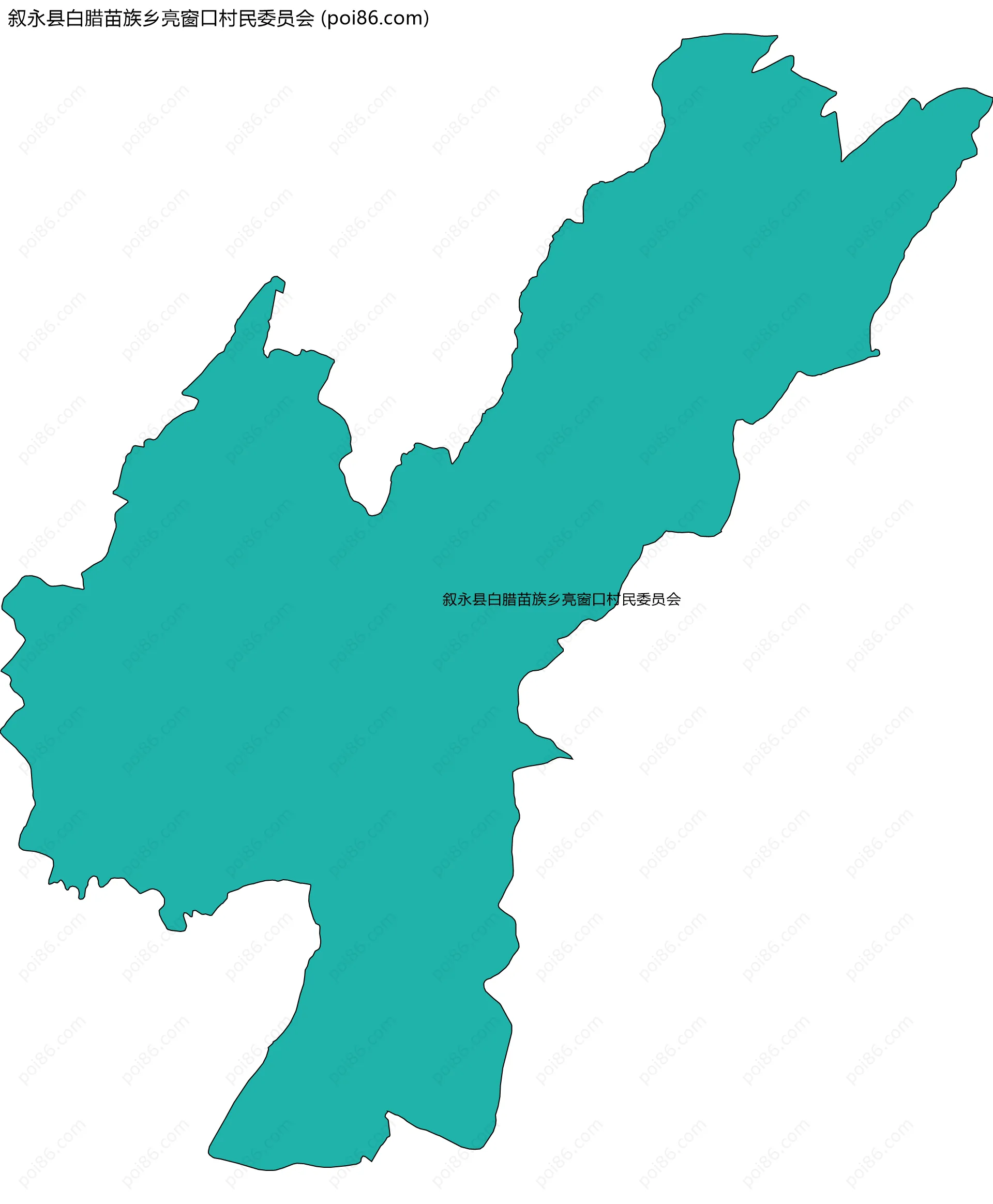 叙永县白腊苗族乡亮窗口村民委员会边界地图