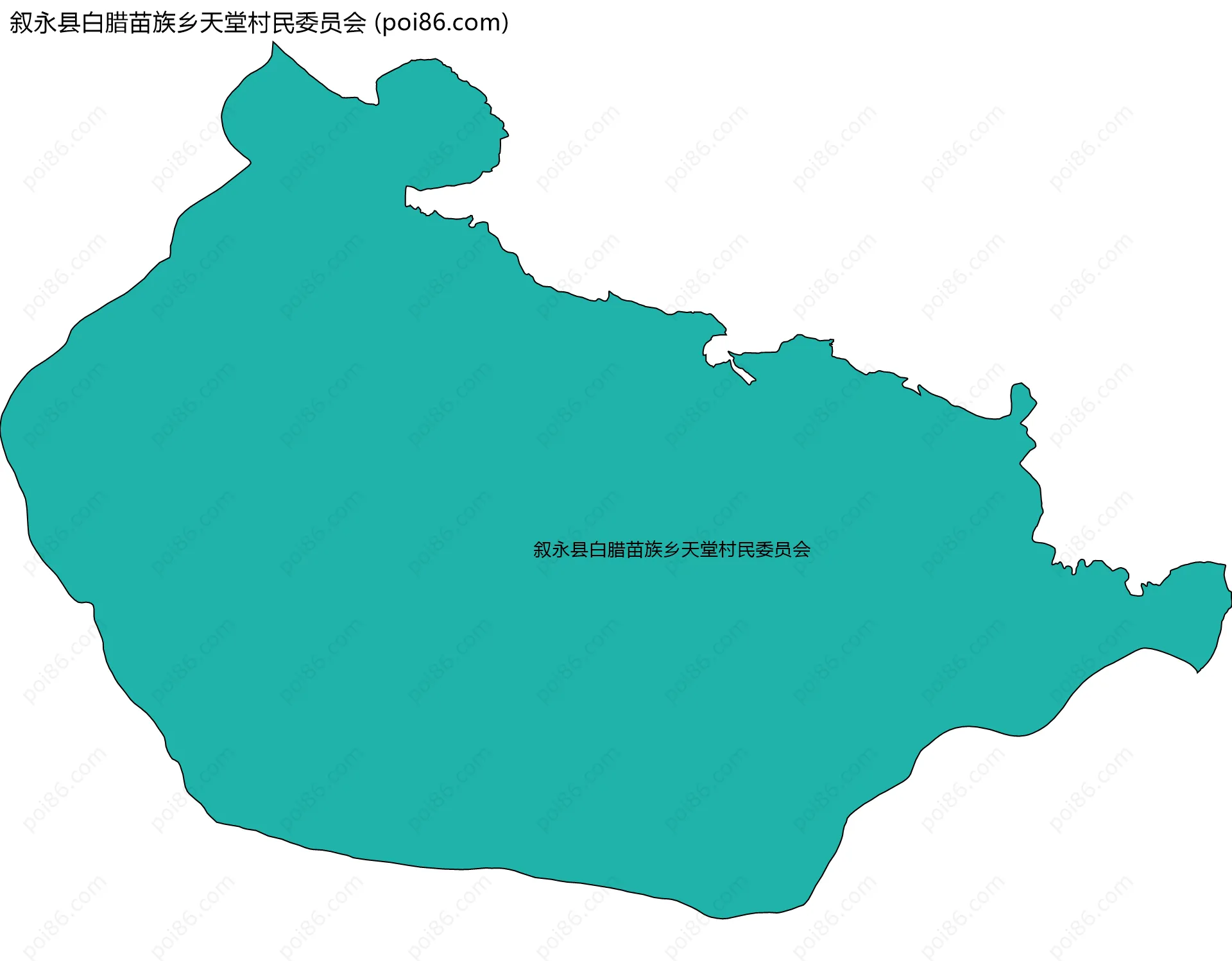 叙永县白腊苗族乡天堂村民委员会边界地图