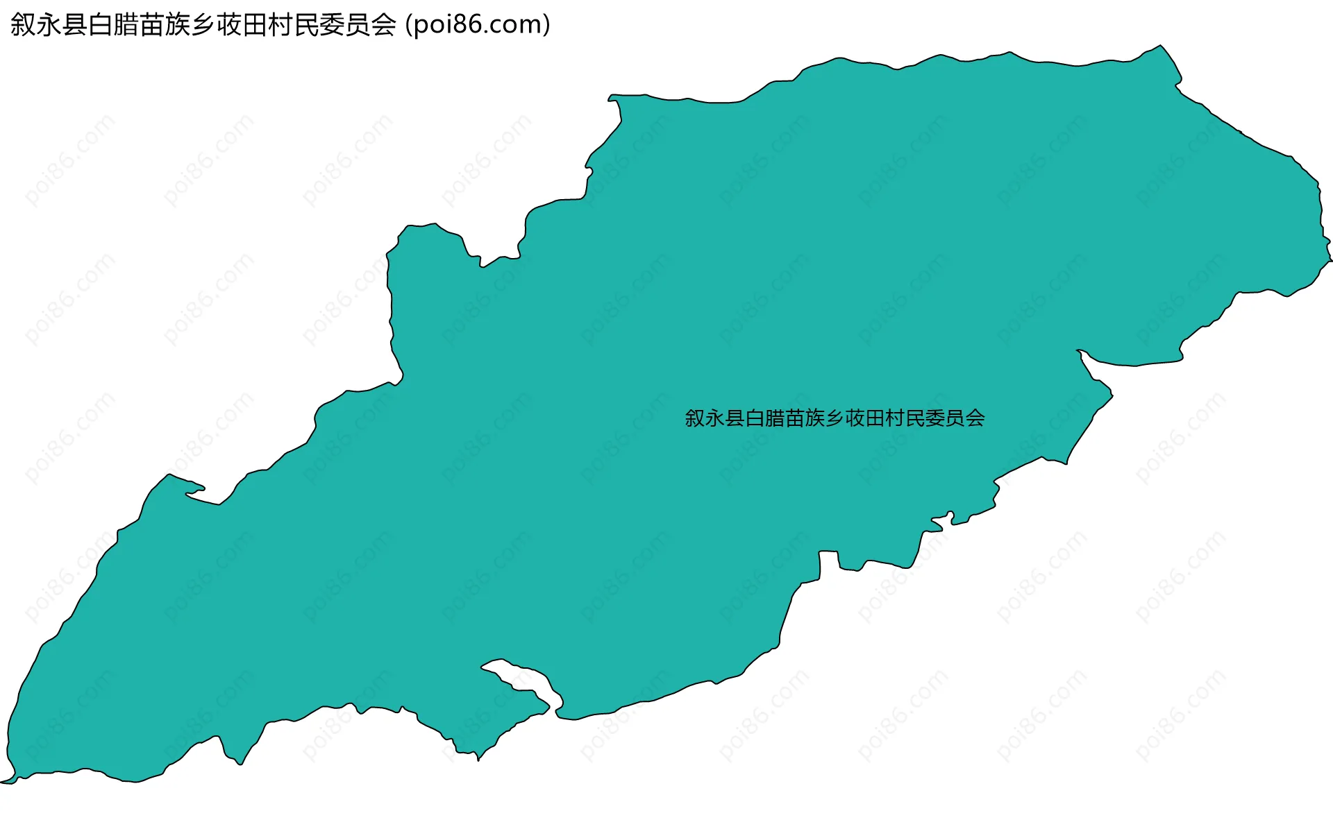 叙永县白腊苗族乡荍田村民委员会边界地图
