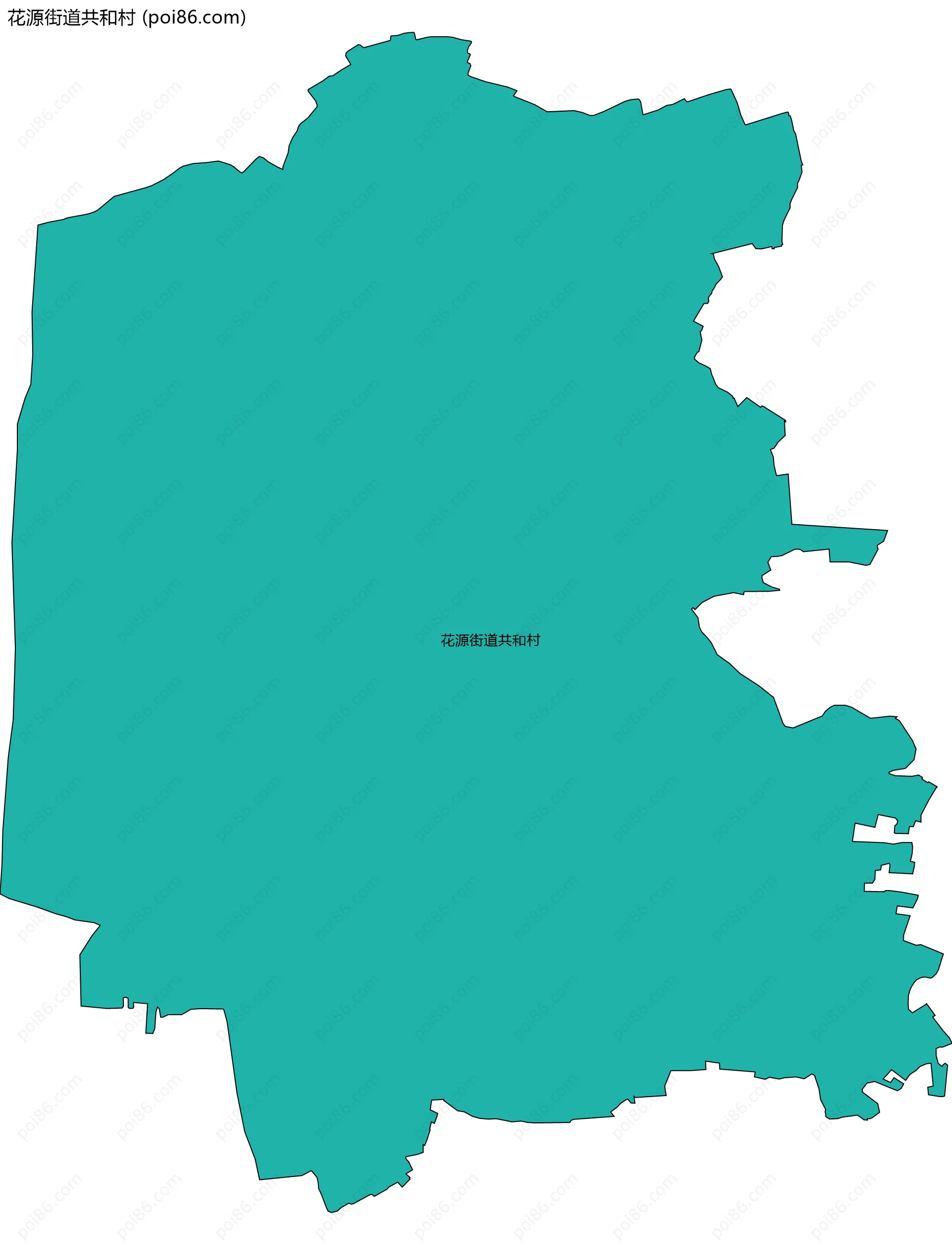花源街道共和村边界地图