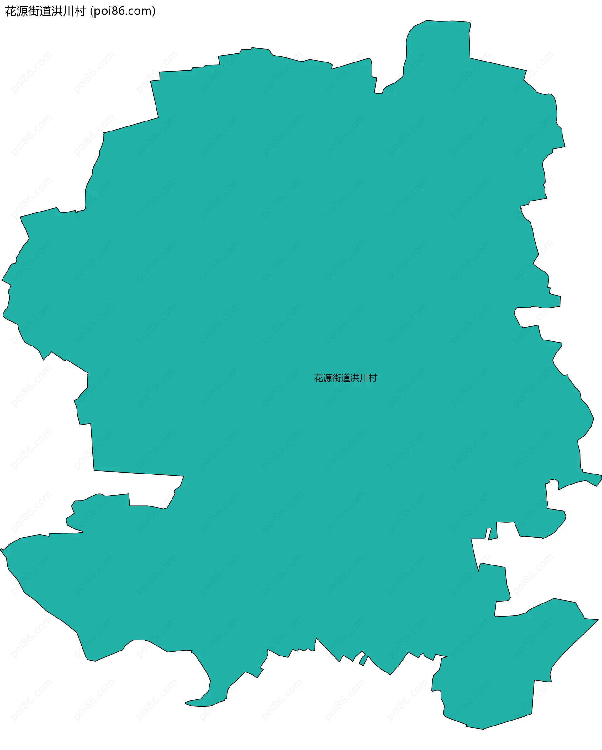 花源街道洪川村边界地图