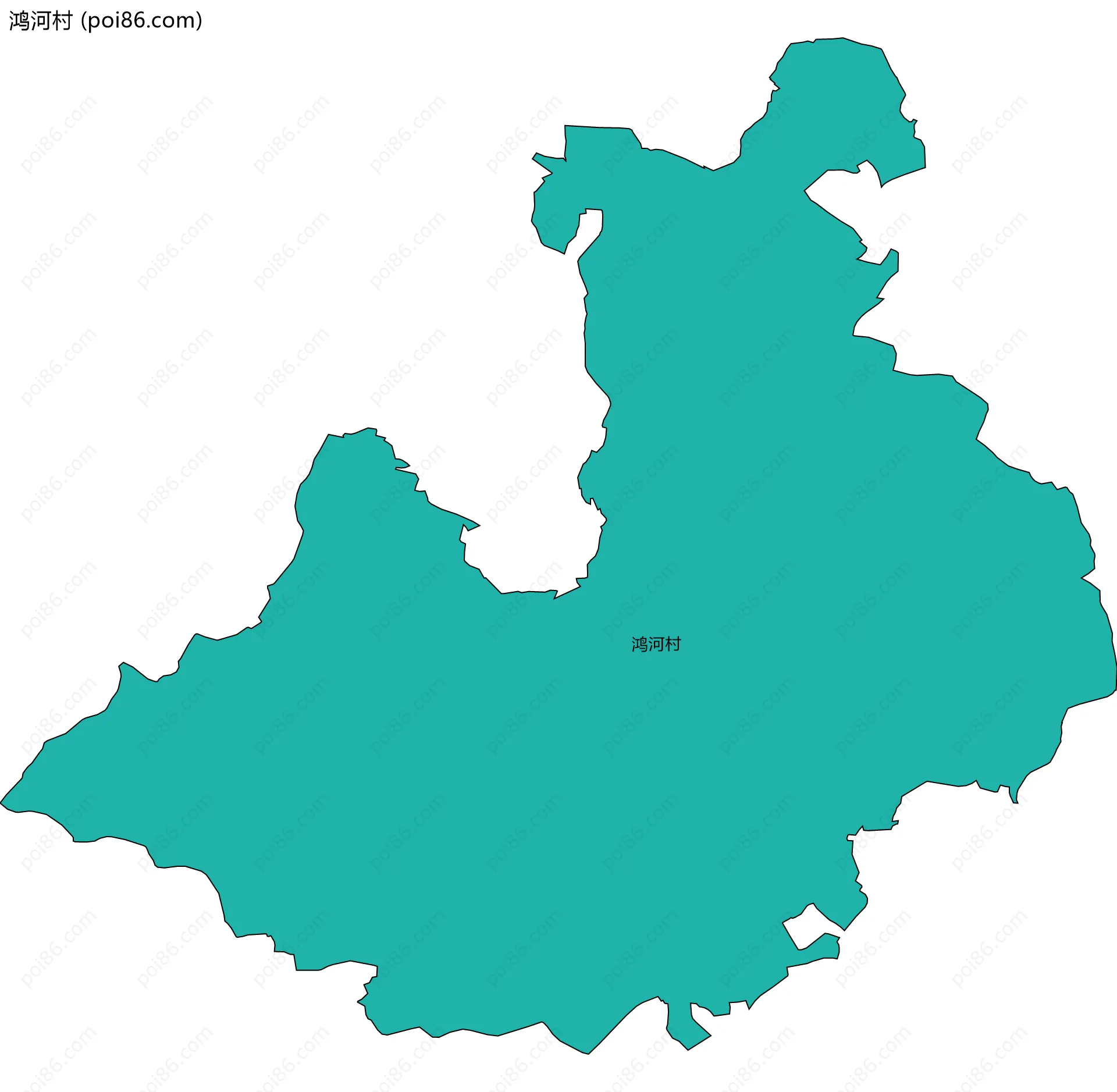 鸿河村边界地图