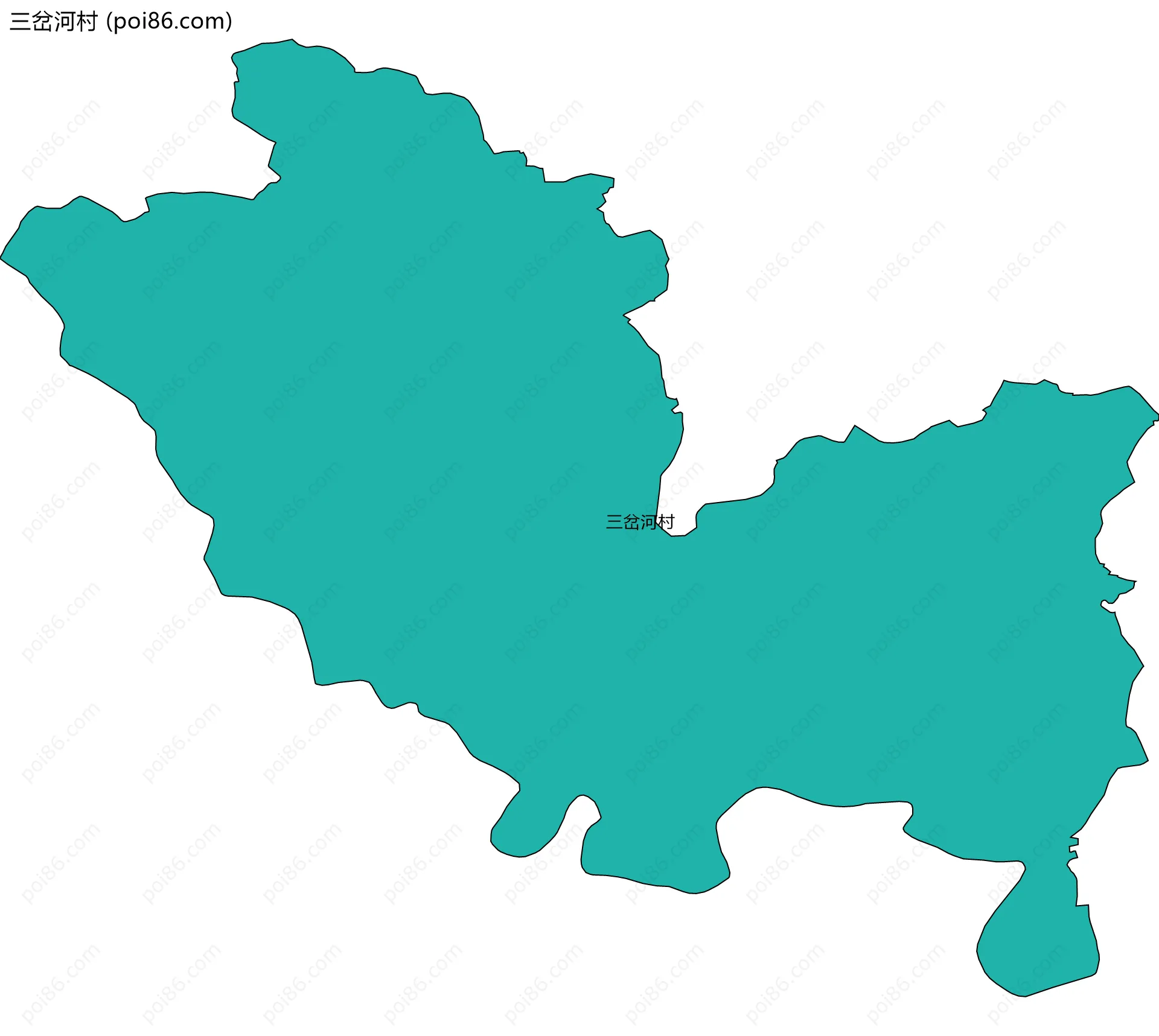 三岔河村边界地图