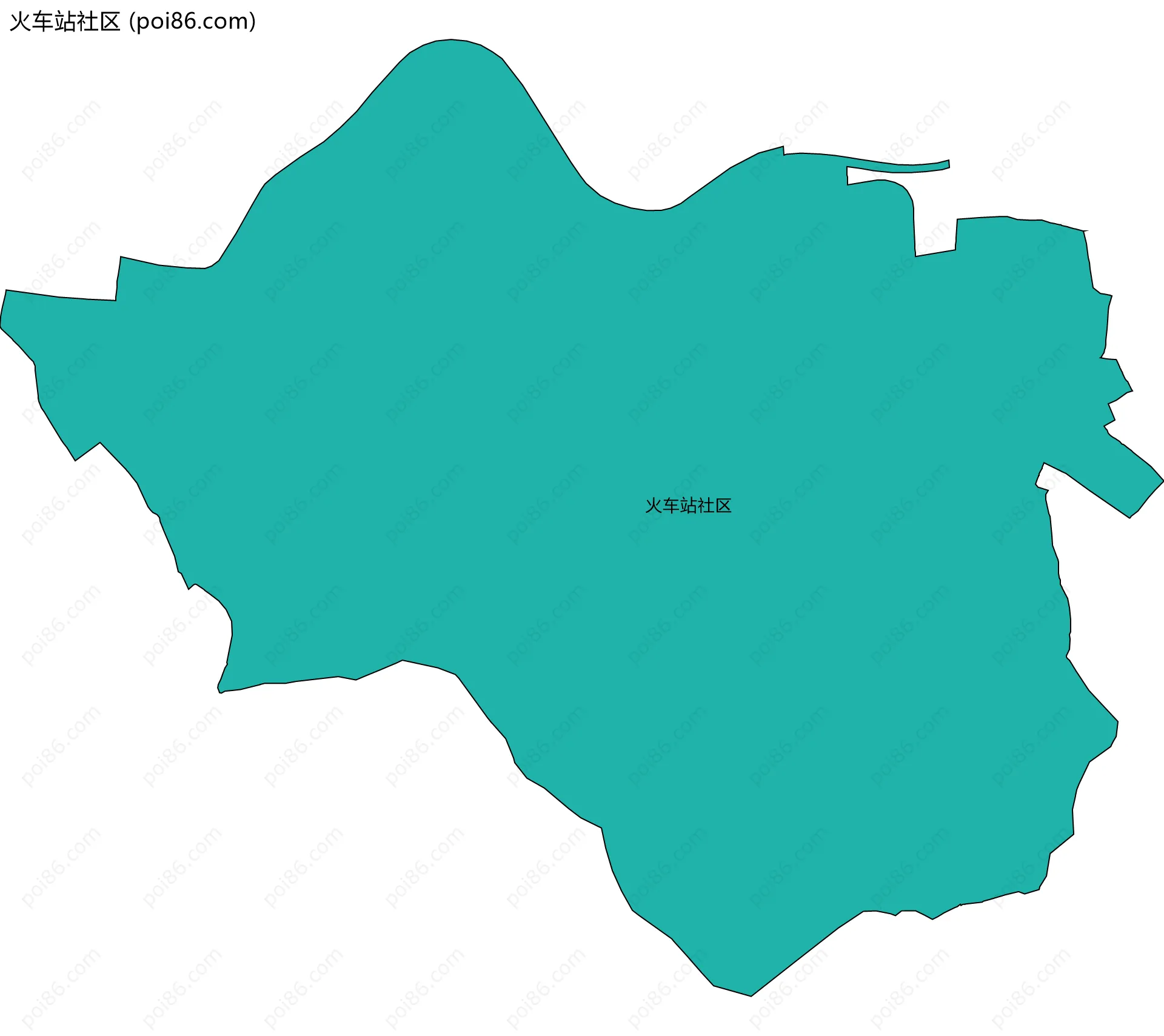 火车站社区边界地图