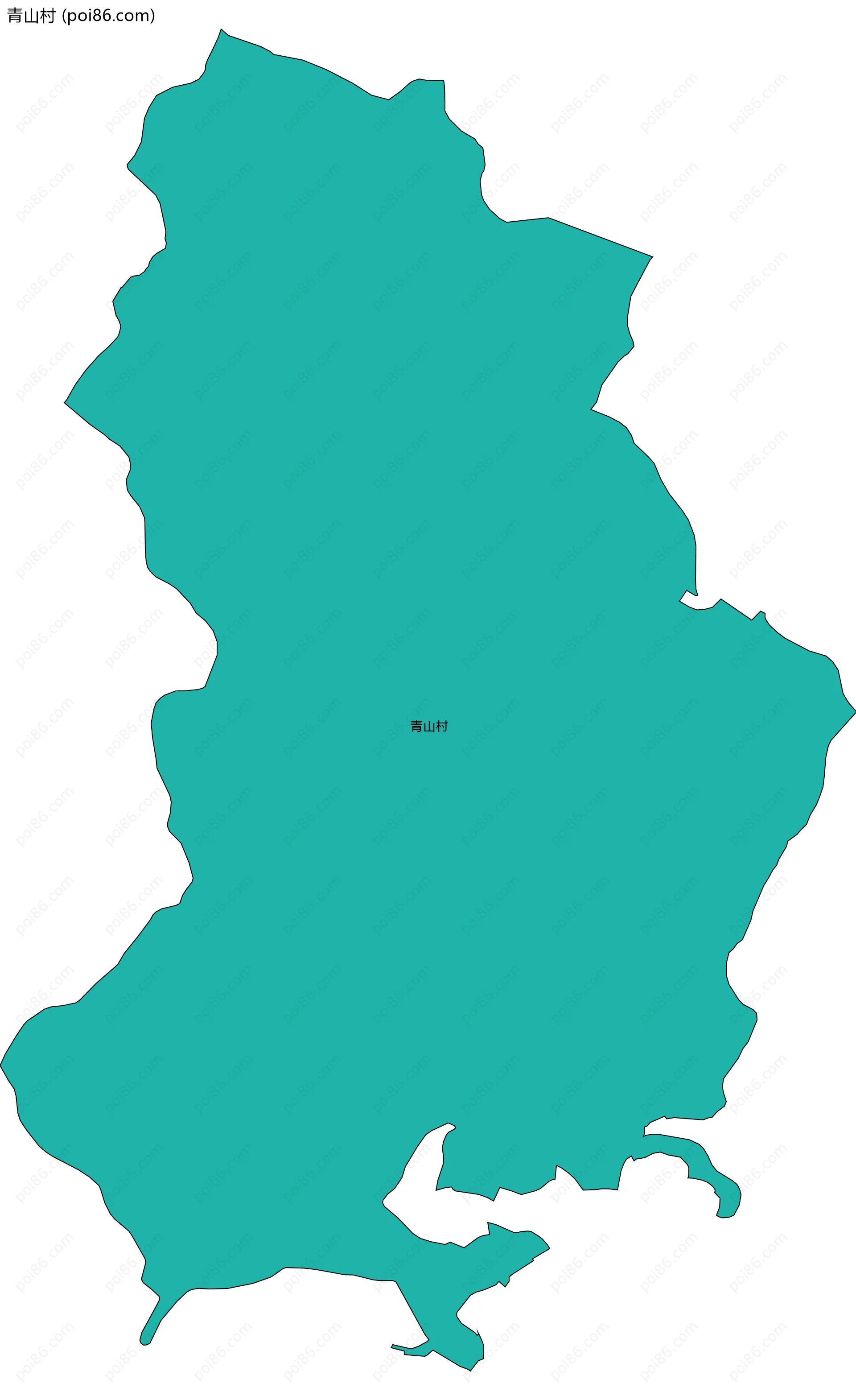 青山村边界地图