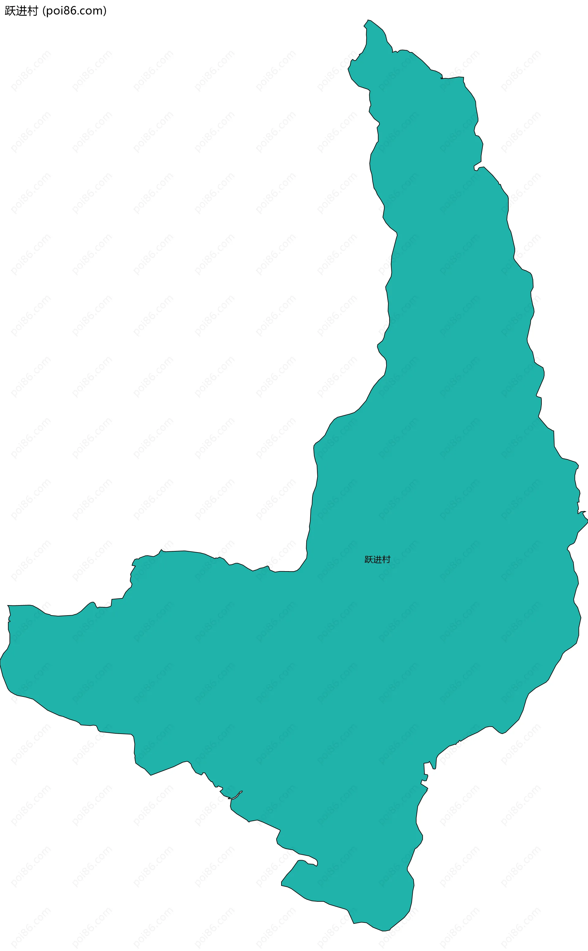 跃进村边界地图