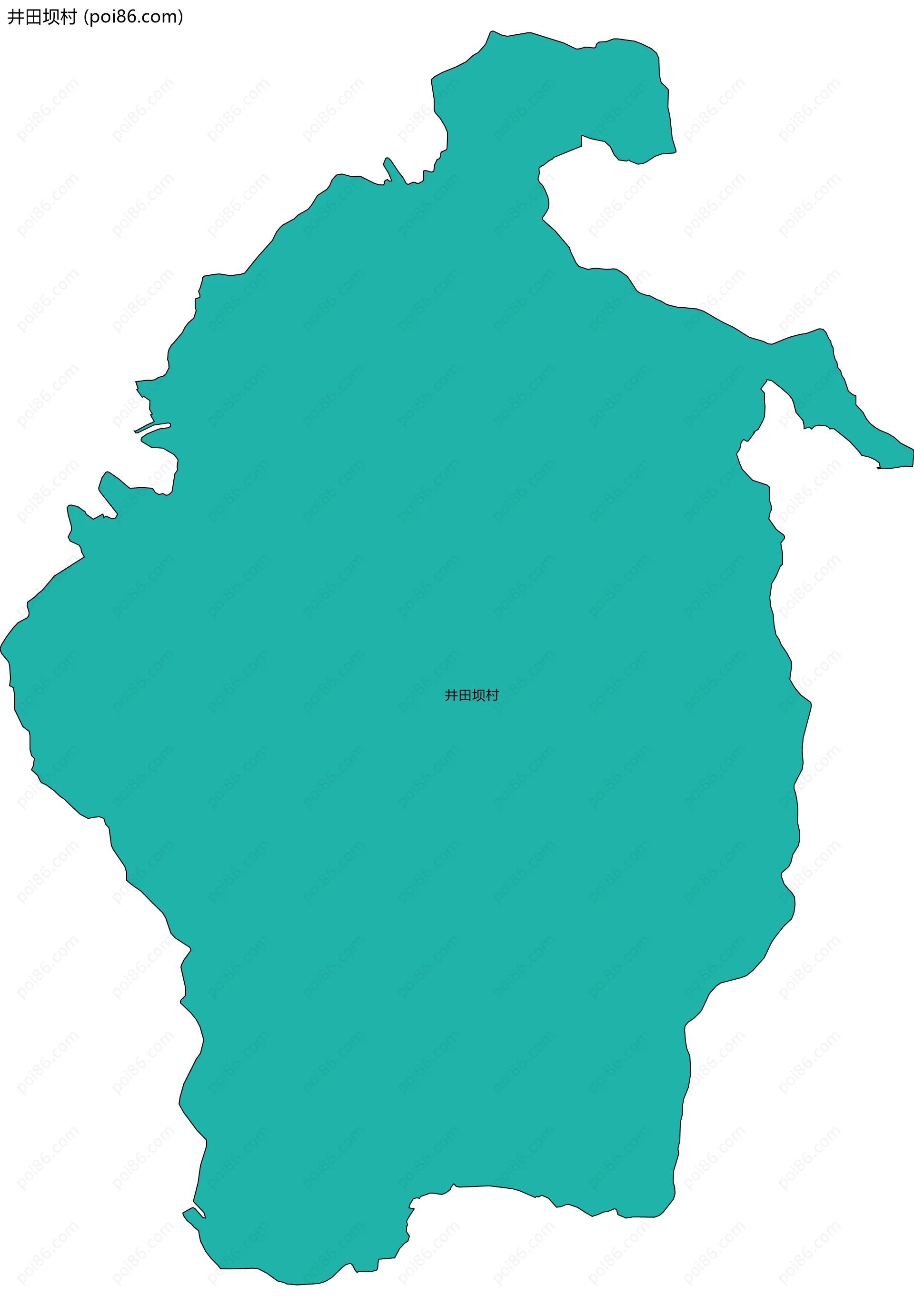 井田坝村边界地图