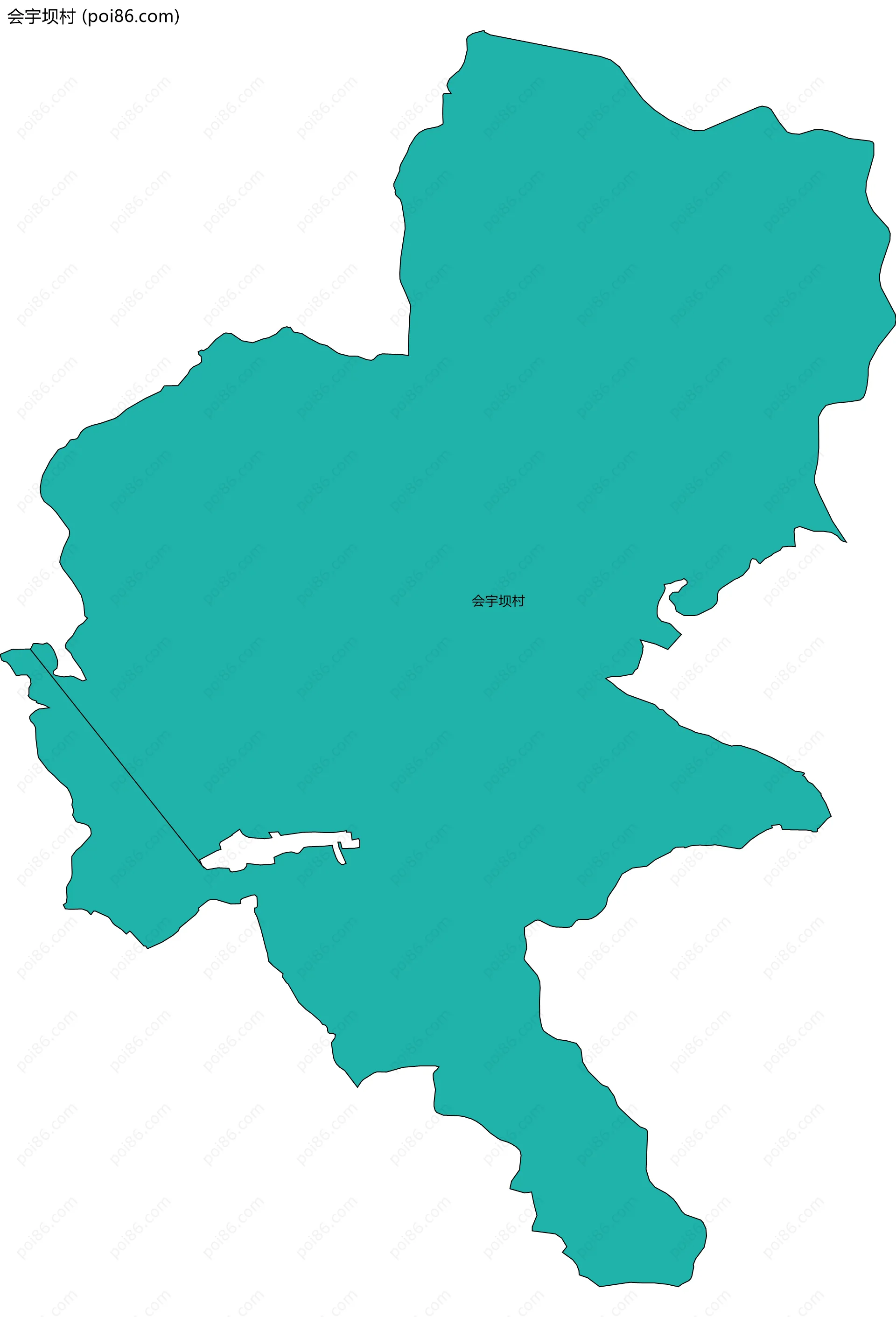 会宇坝村边界地图