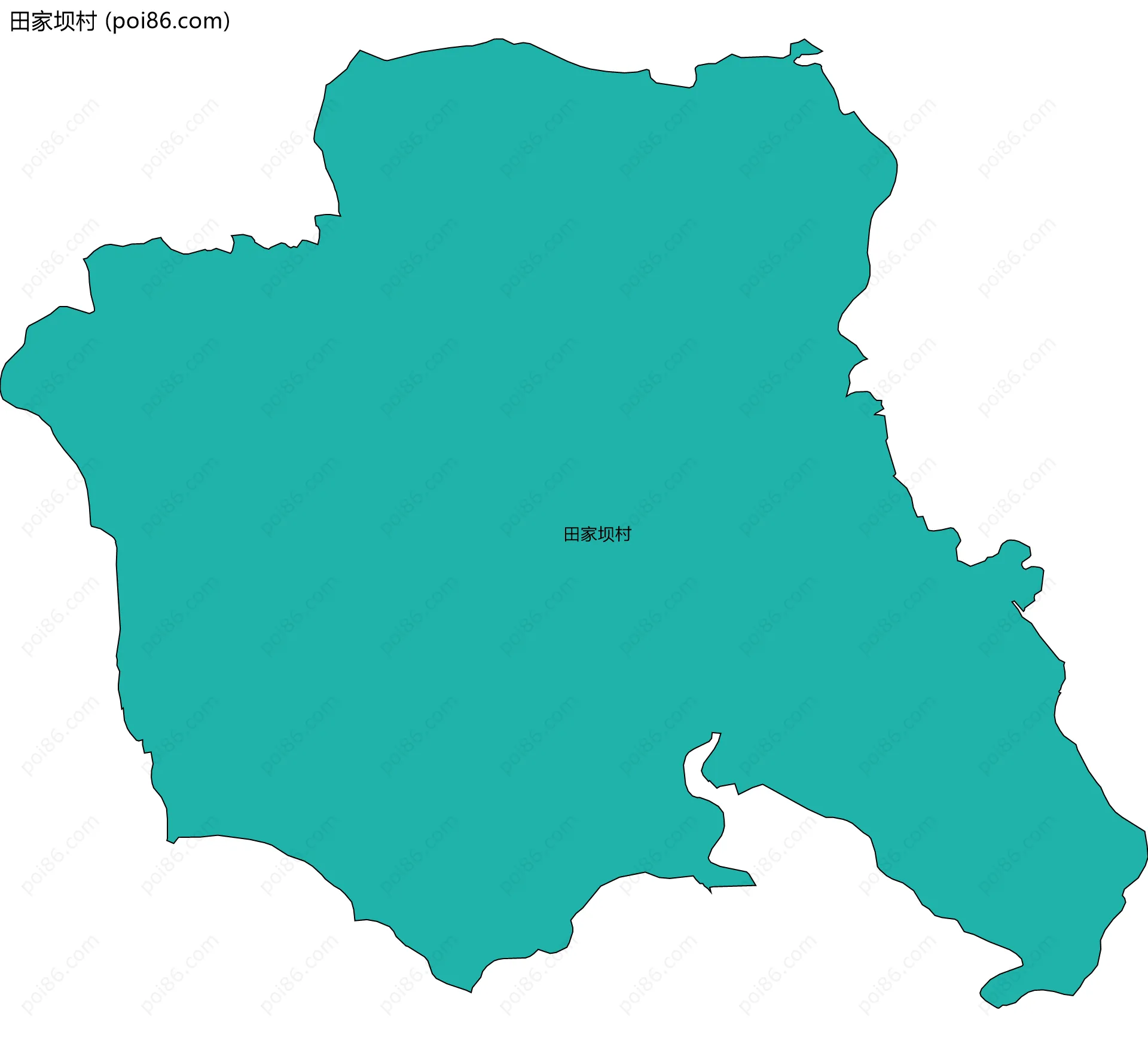 田家坝村边界地图