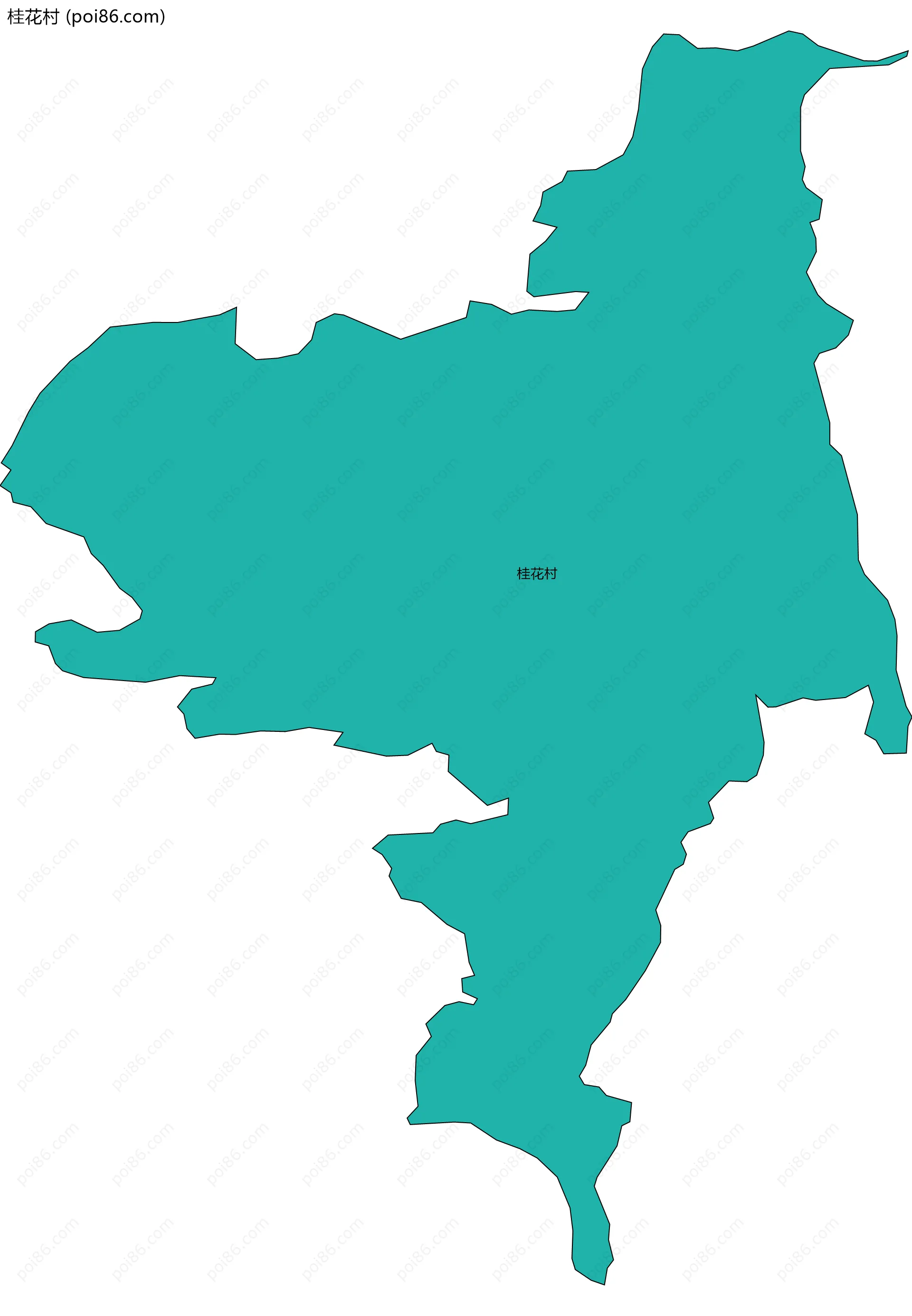 桂花村边界地图