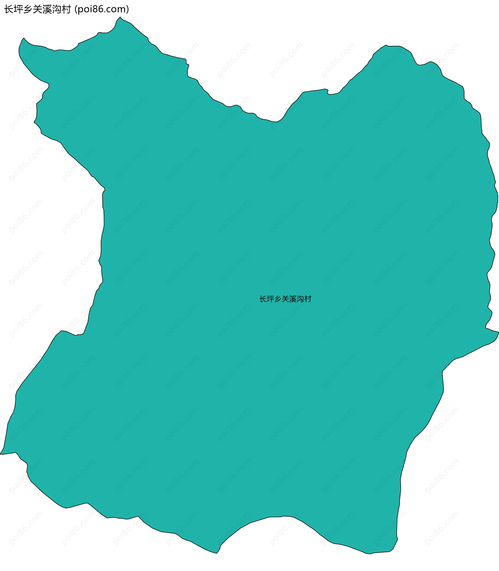 长坪乡关溪沟村边界地图