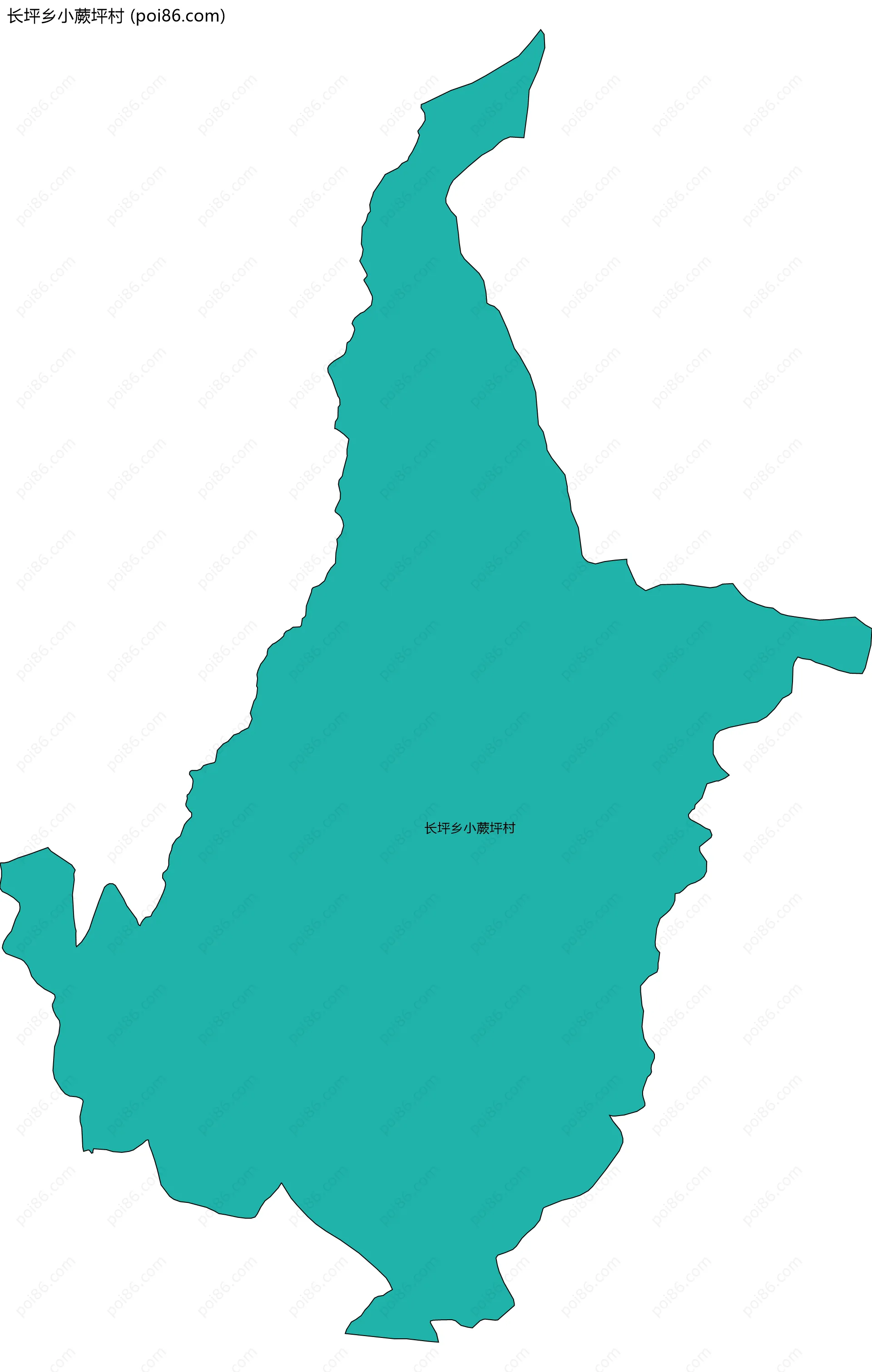 长坪乡小蕨坪村边界地图