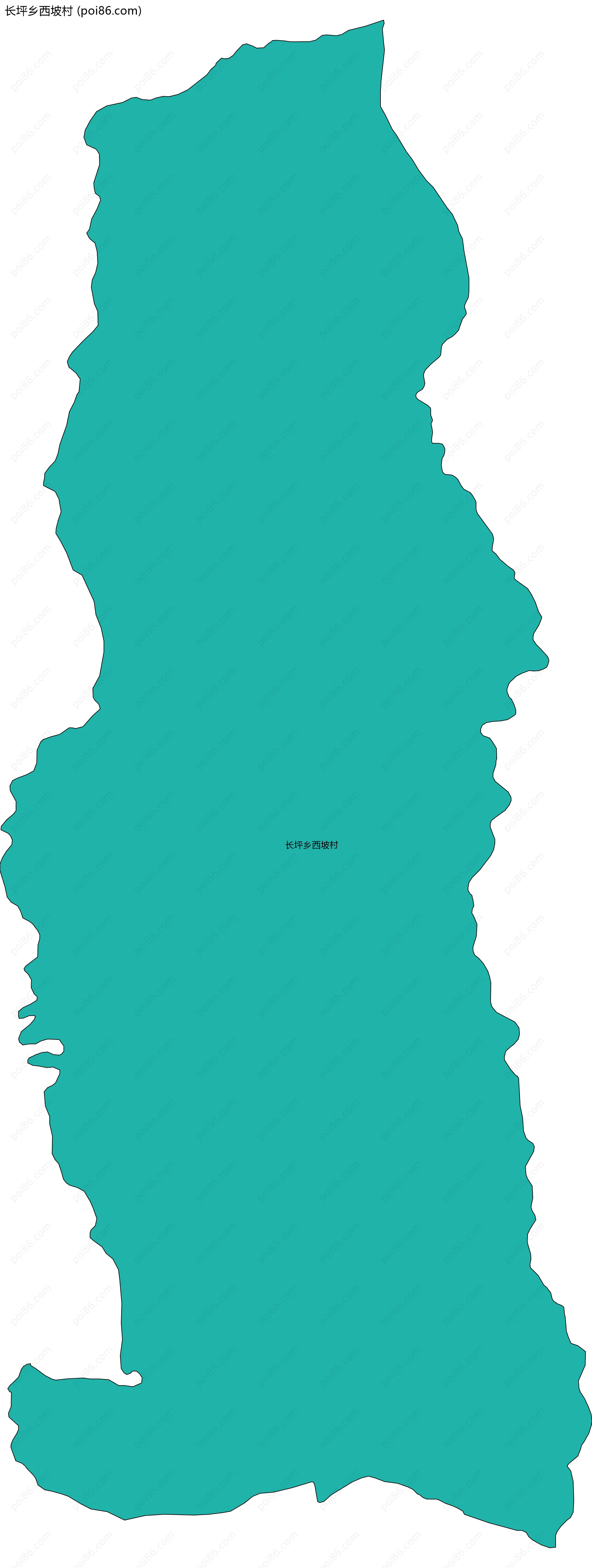 长坪乡西坡村边界地图