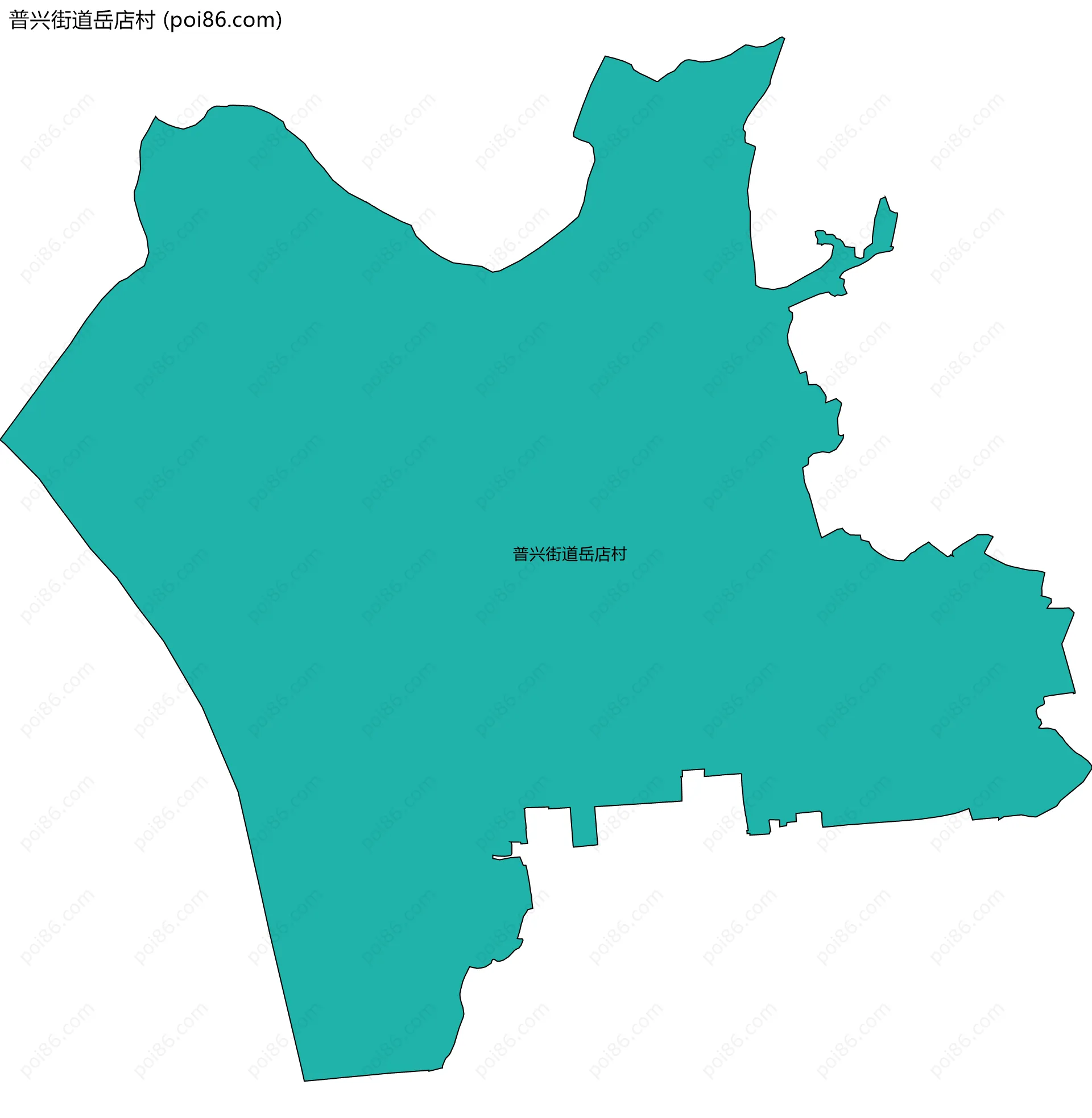 普兴街道岳店村边界地图