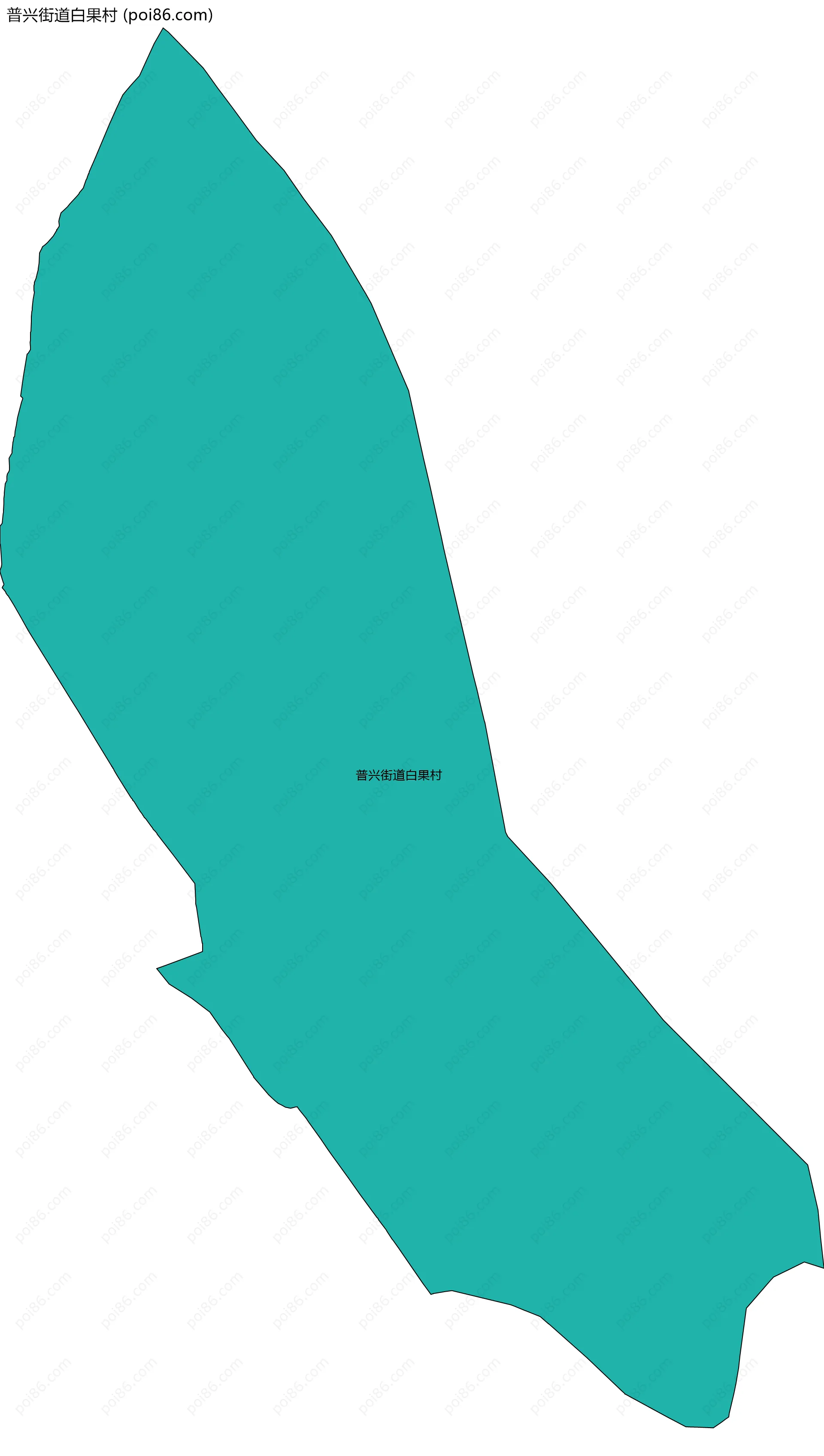 普兴街道白果村边界地图