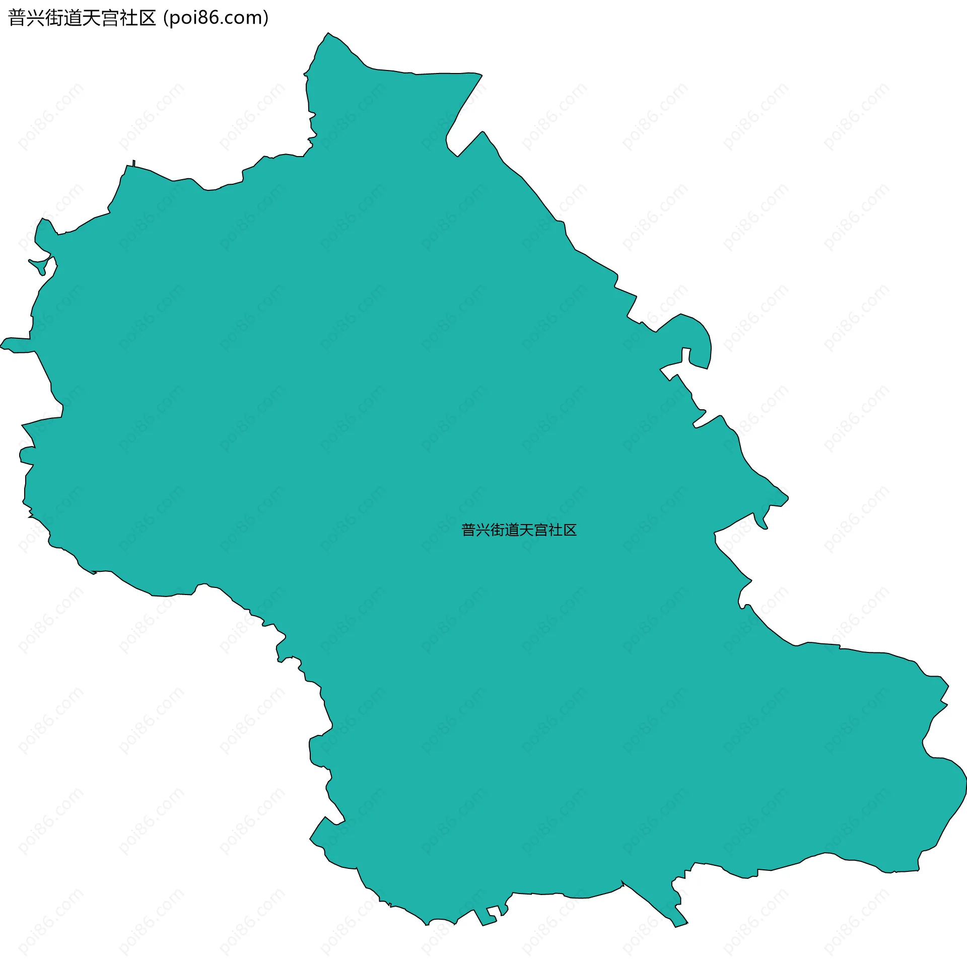 普兴街道天宫社区边界地图