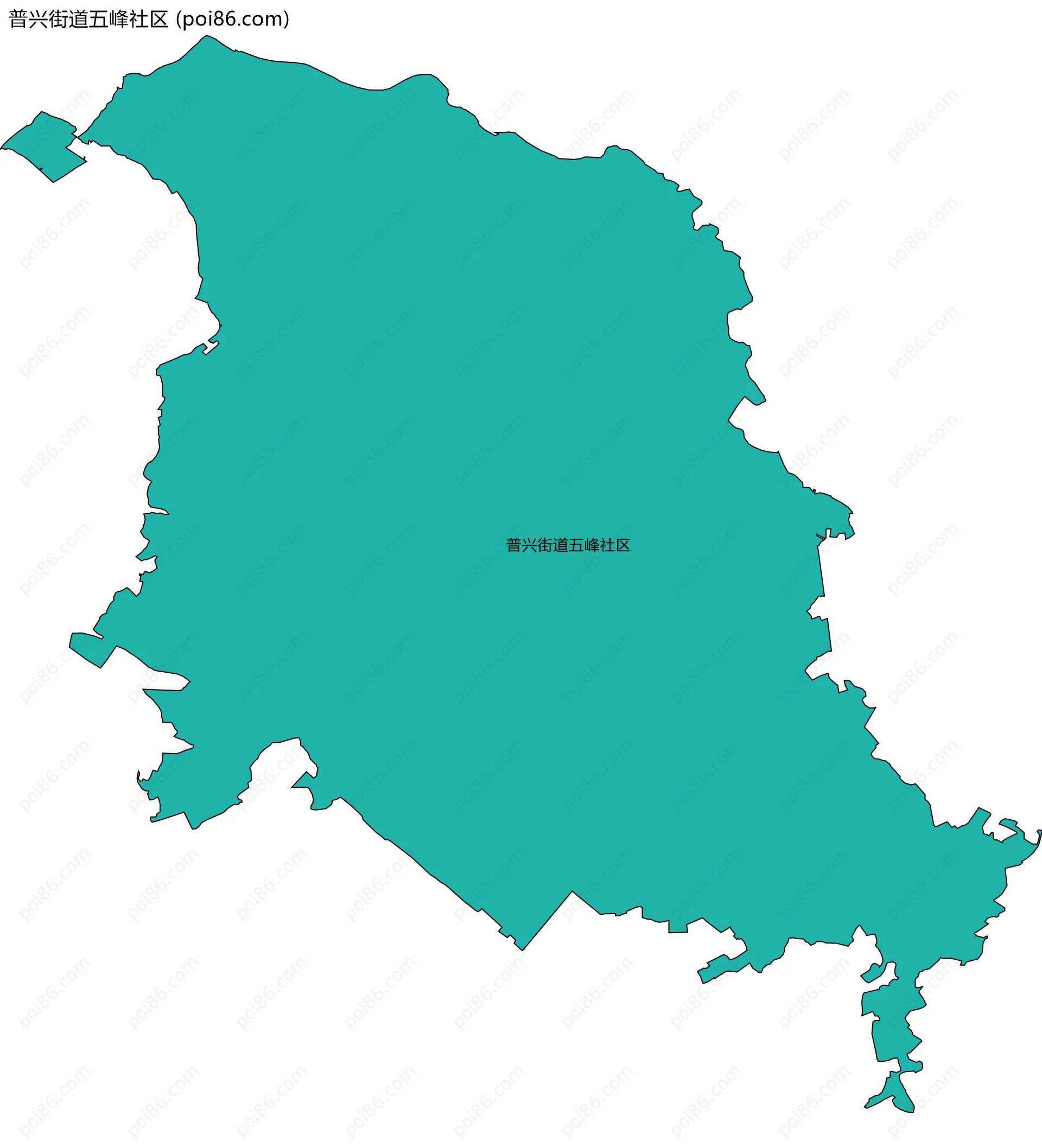 普兴街道五峰社区边界地图