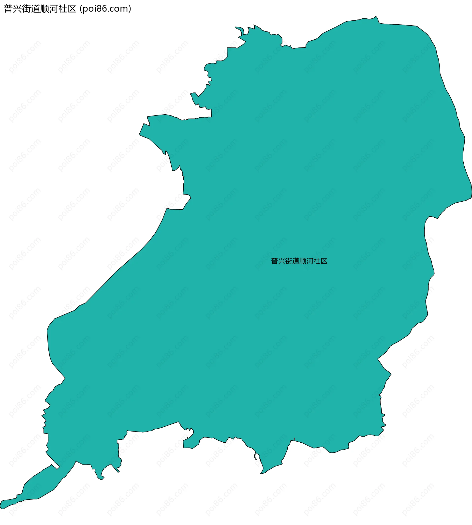普兴街道顺河社区边界地图