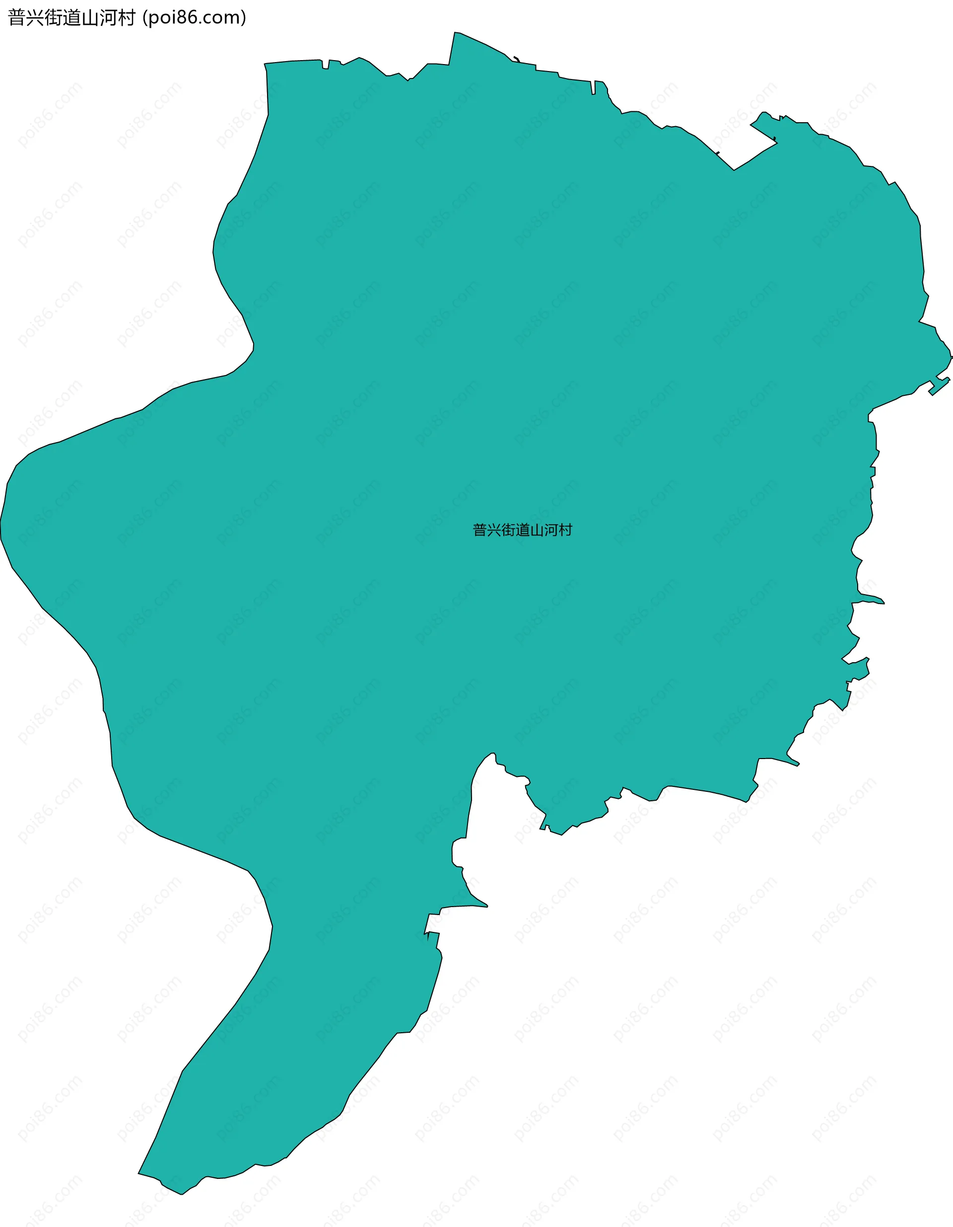 普兴街道山河村边界地图