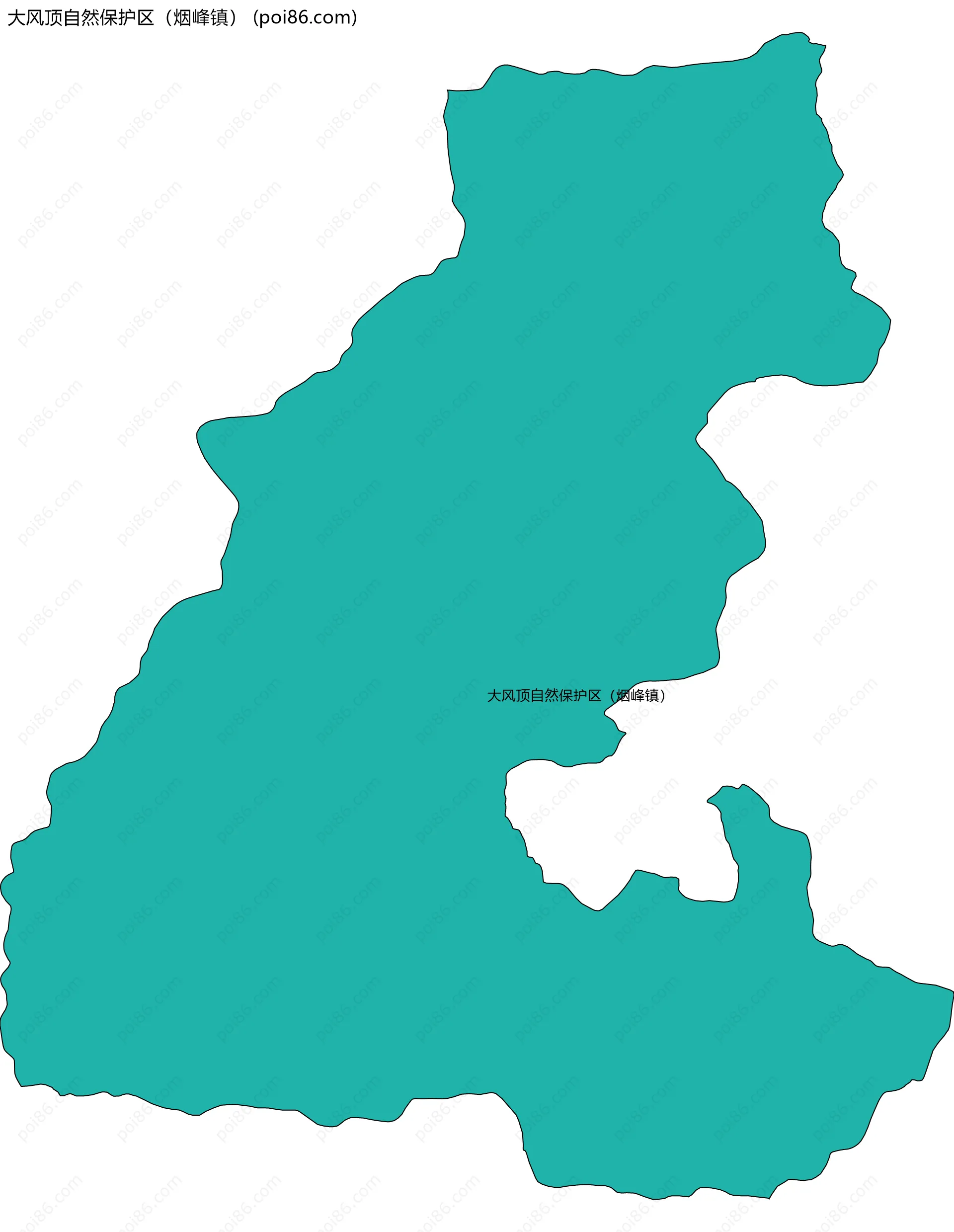 大风顶自然保护区（烟峰镇）边界地图