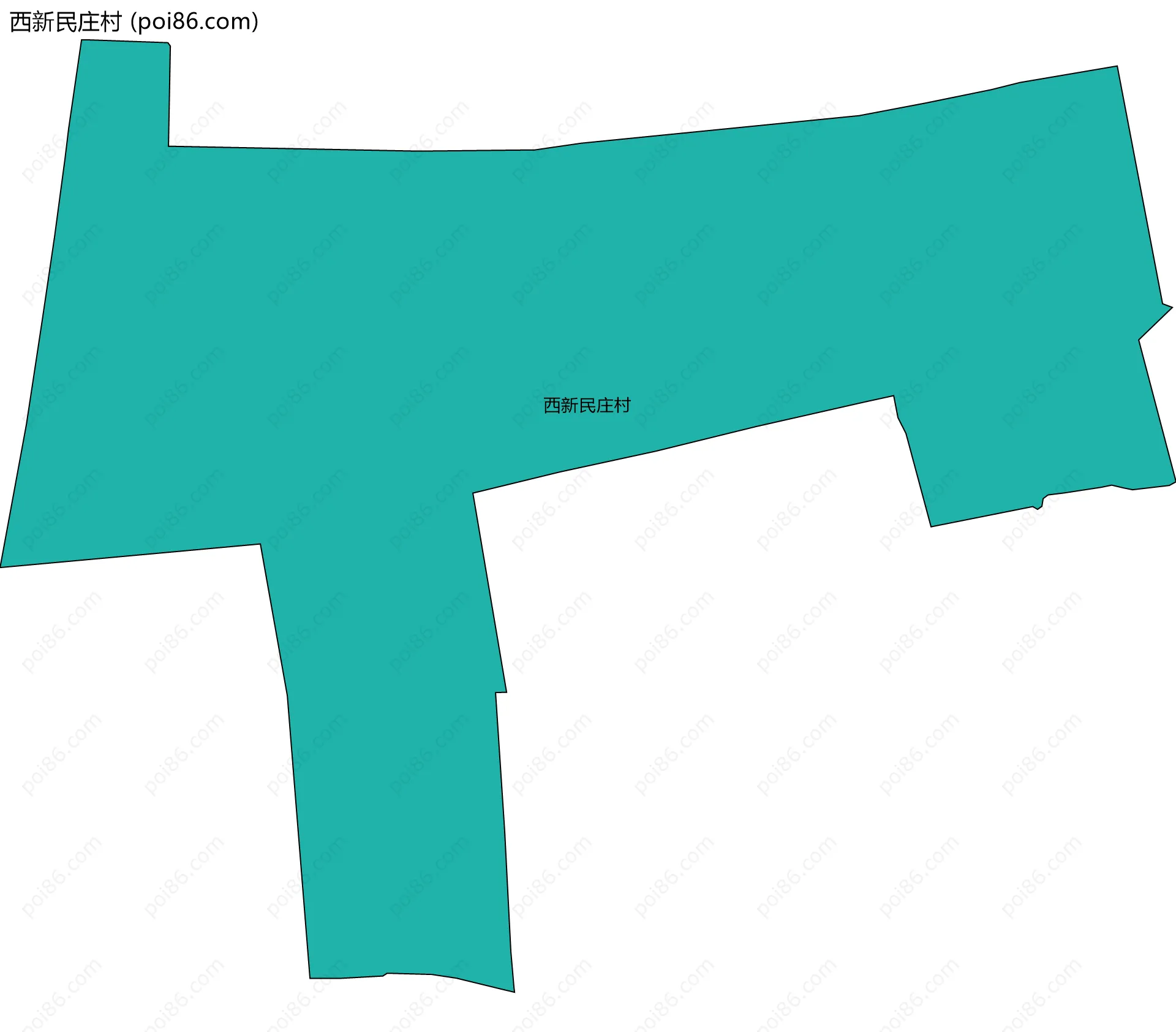 西新民庄村边界地图