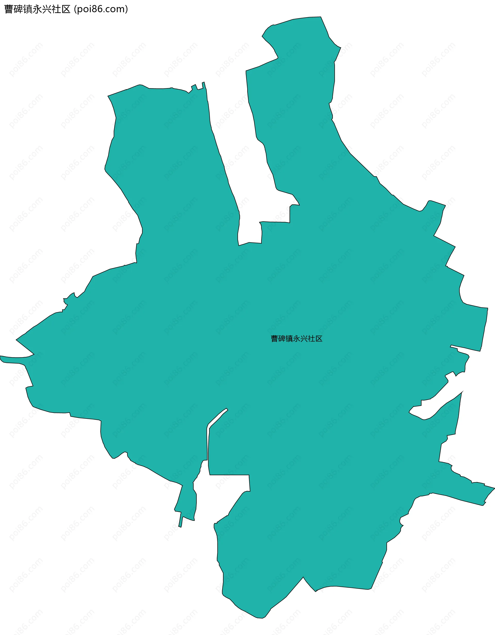 曹碑镇永兴社区边界地图