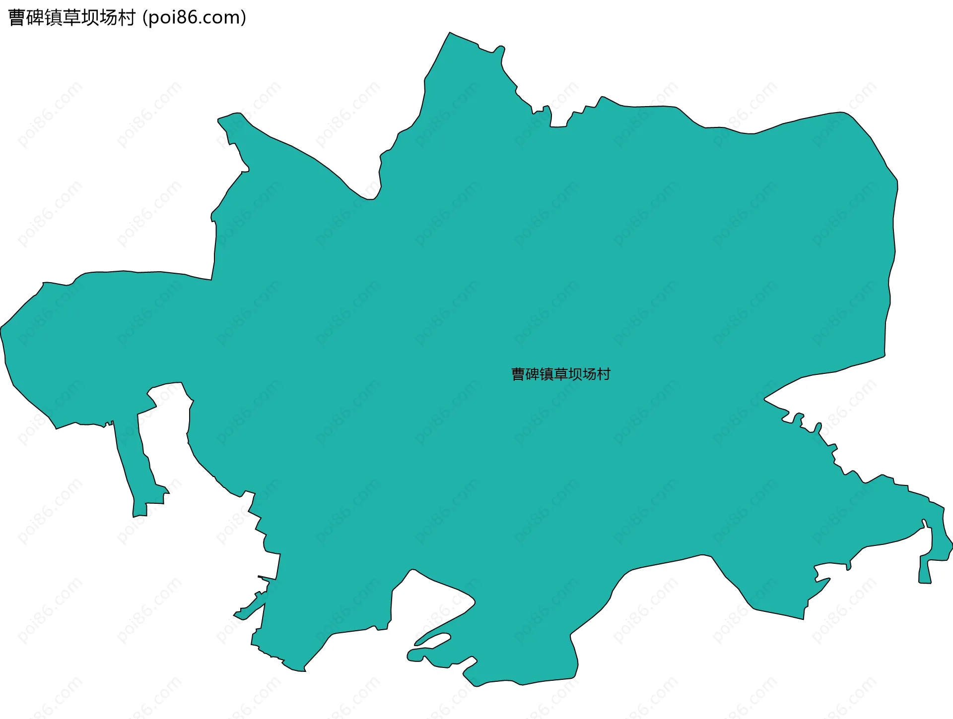 曹碑镇草坝场村边界地图