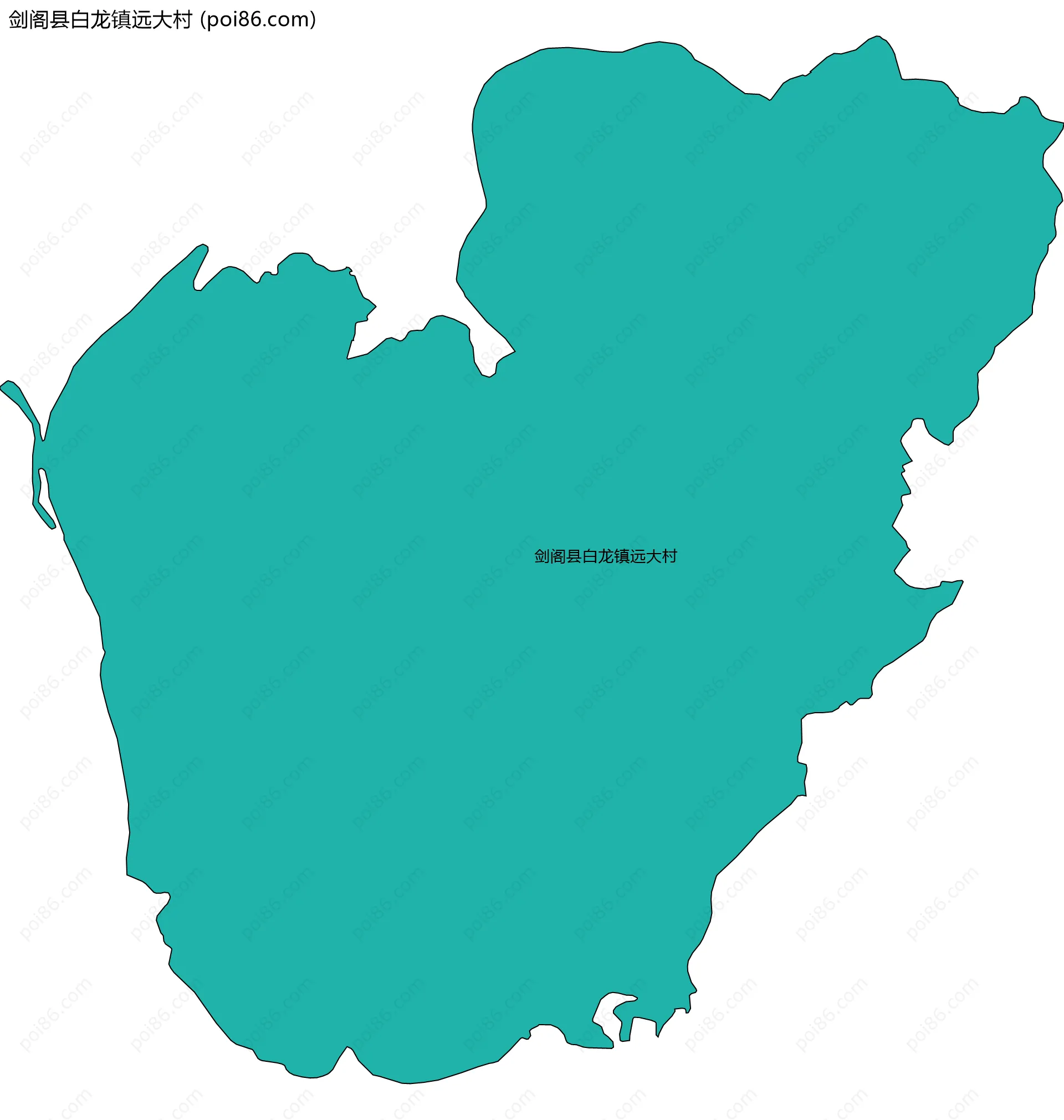 剑阁县白龙镇远大村边界地图