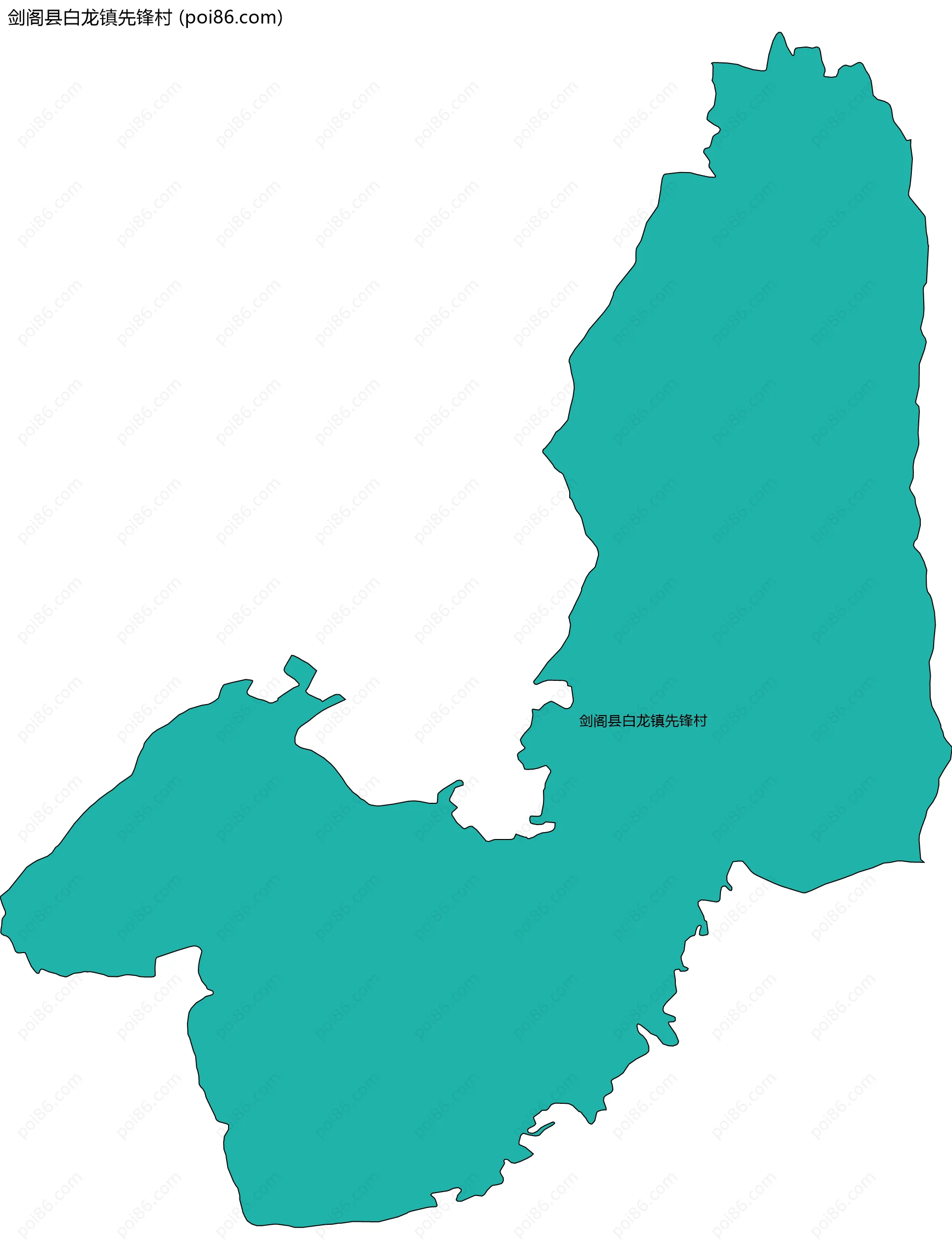 剑阁县白龙镇先锋村边界地图