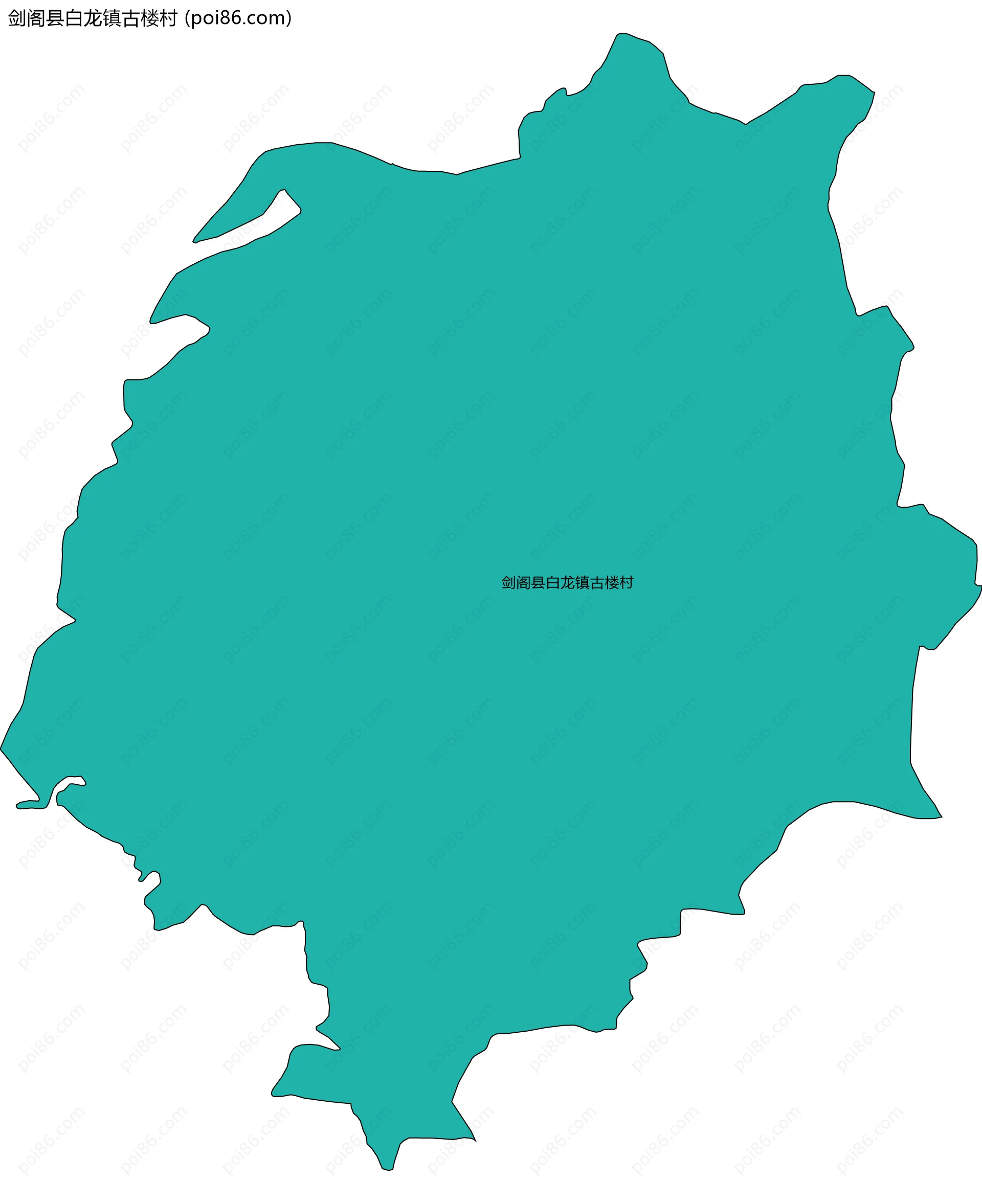 剑阁县白龙镇古楼村边界地图