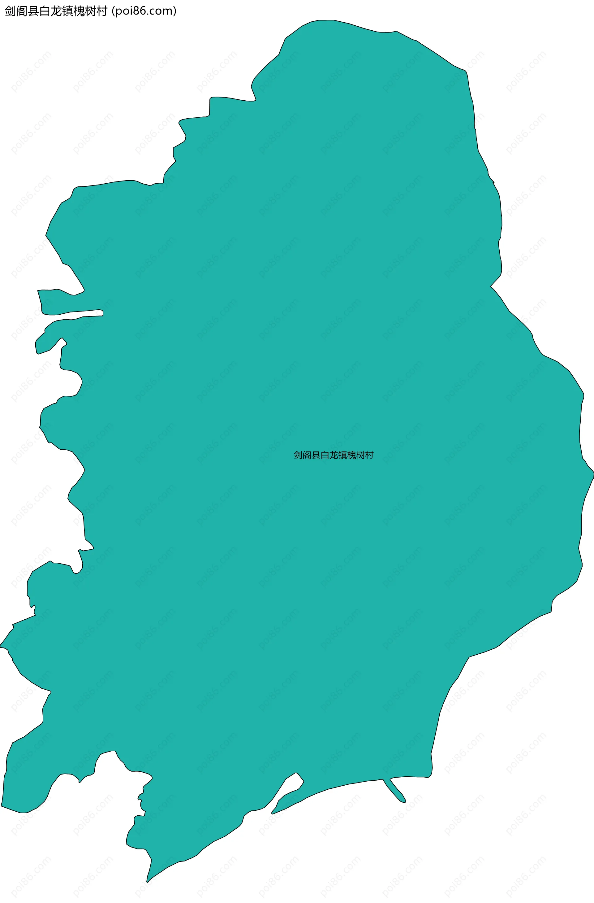 剑阁县白龙镇槐树村边界地图