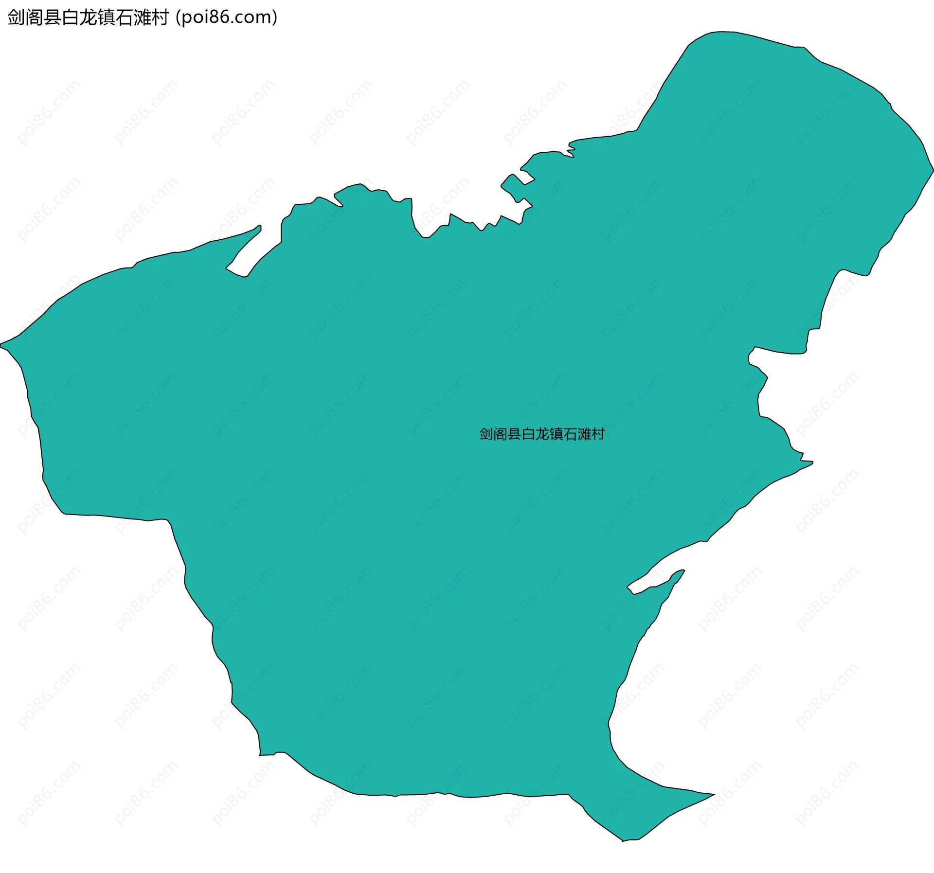 剑阁县白龙镇石滩村边界地图