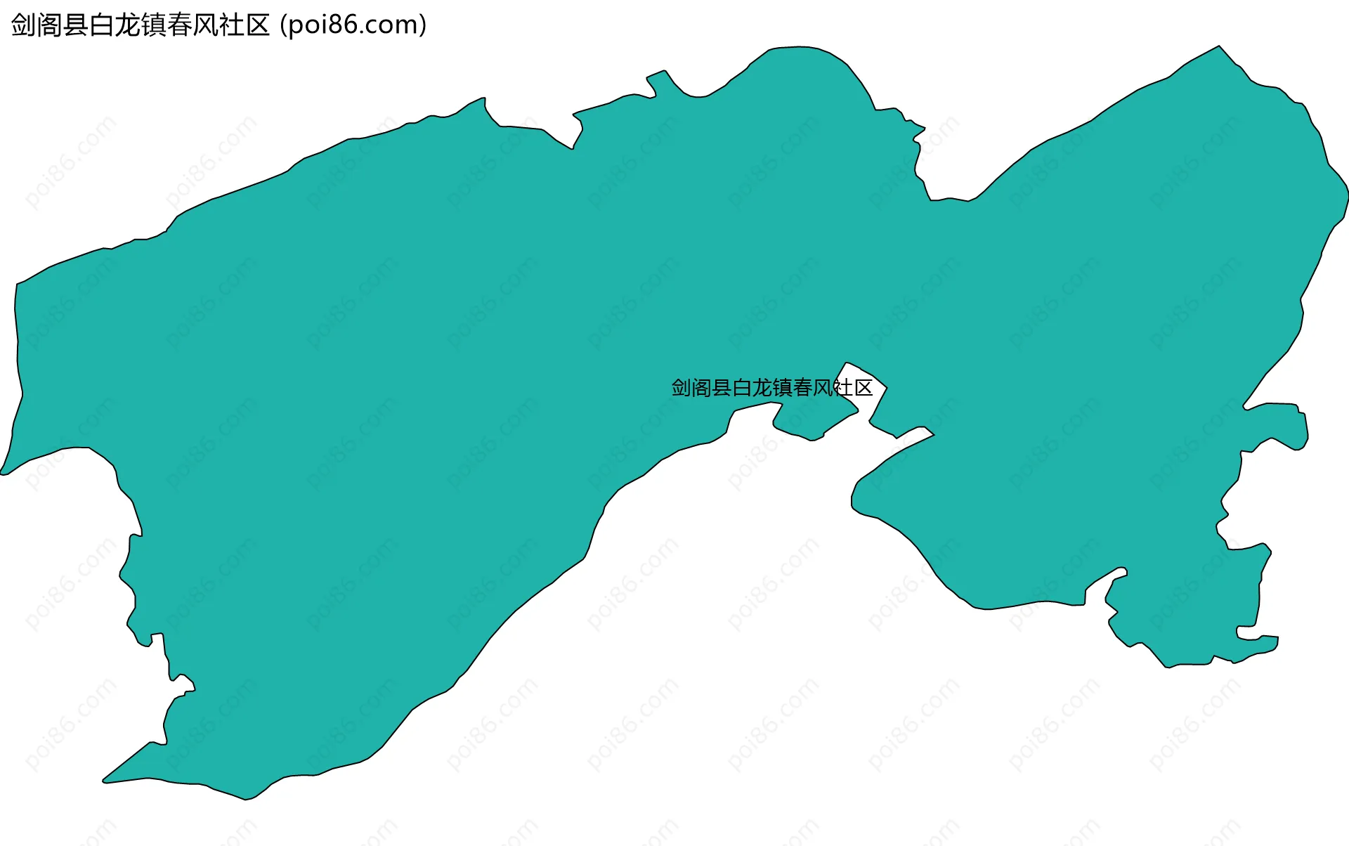 剑阁县白龙镇春风社区边界地图