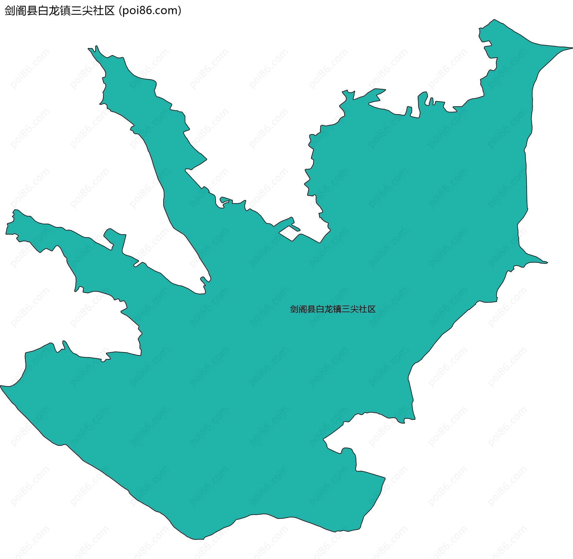 剑阁县白龙镇三尖社区边界地图