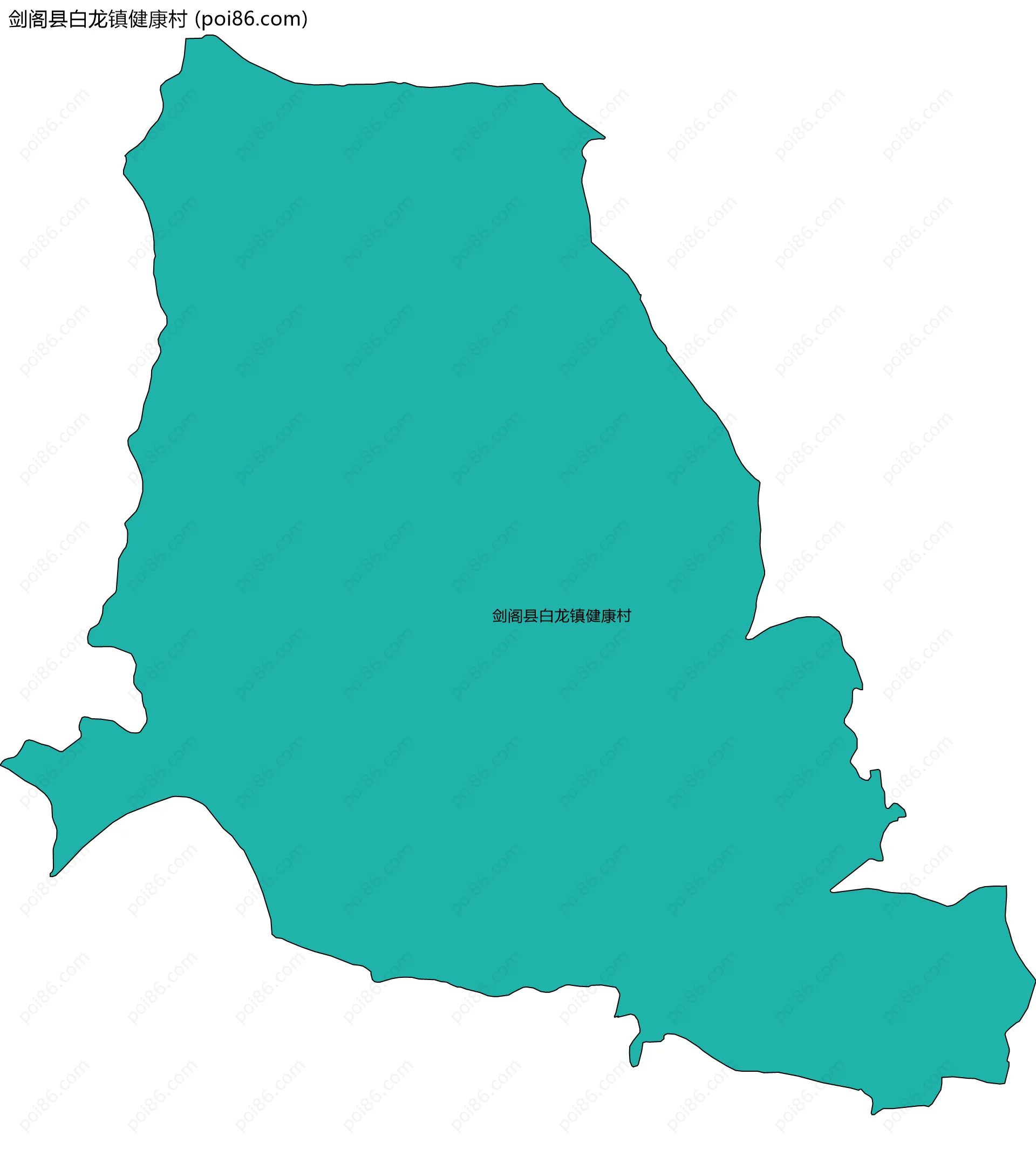 剑阁县白龙镇健康村边界地图