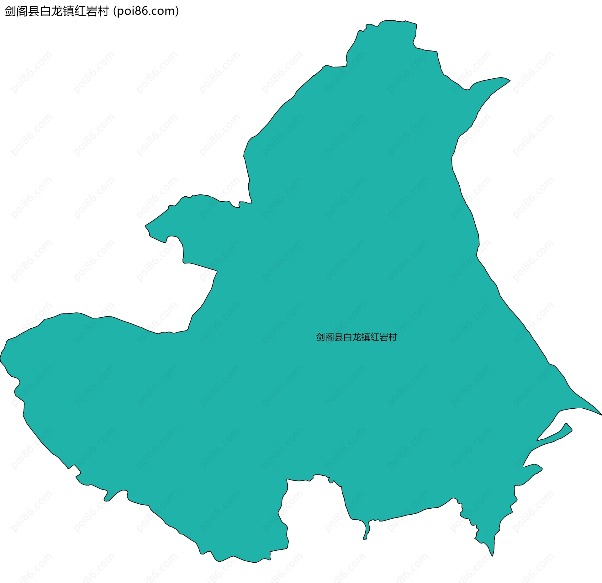 剑阁县白龙镇红岩村边界地图