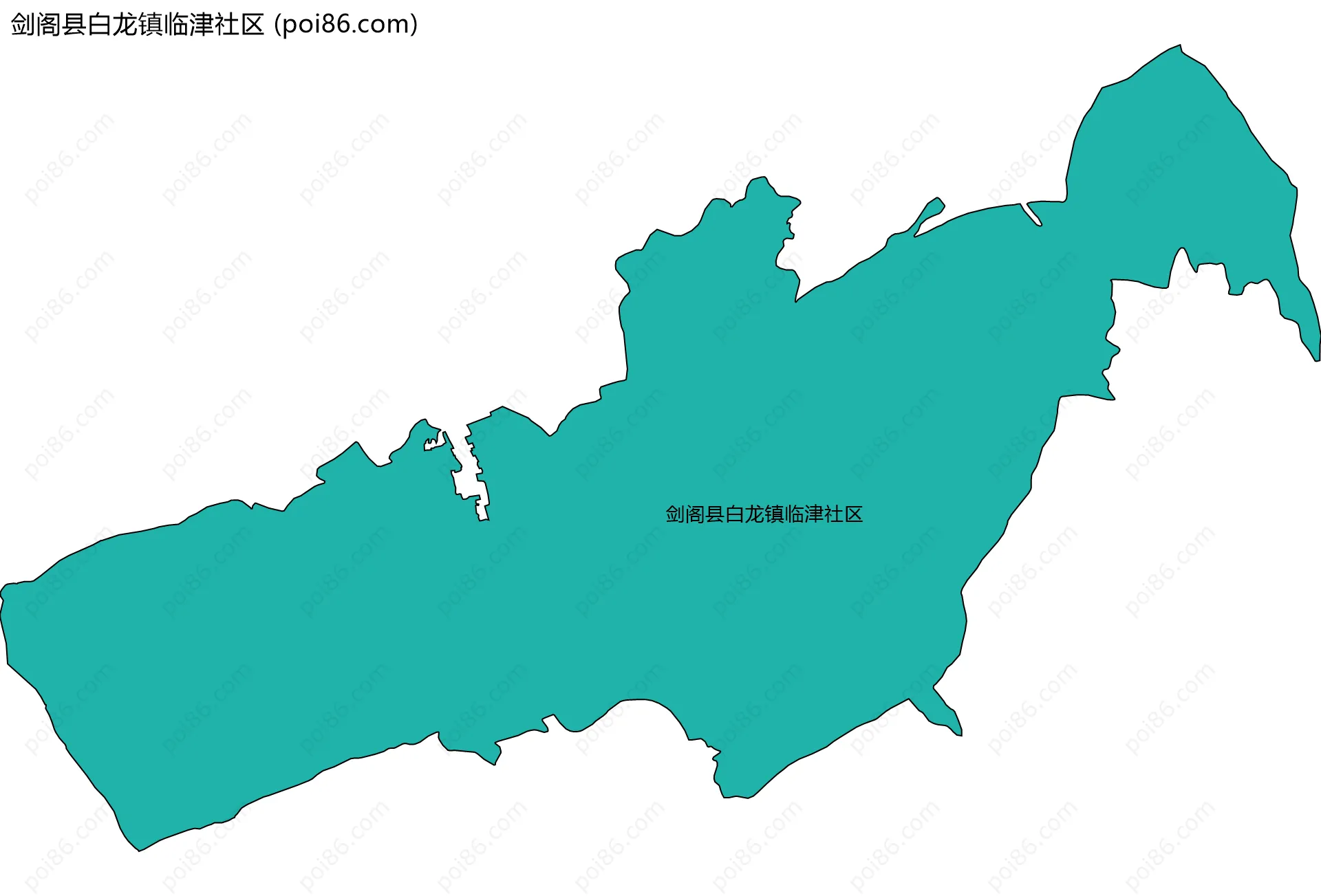 剑阁县白龙镇临津社区边界地图