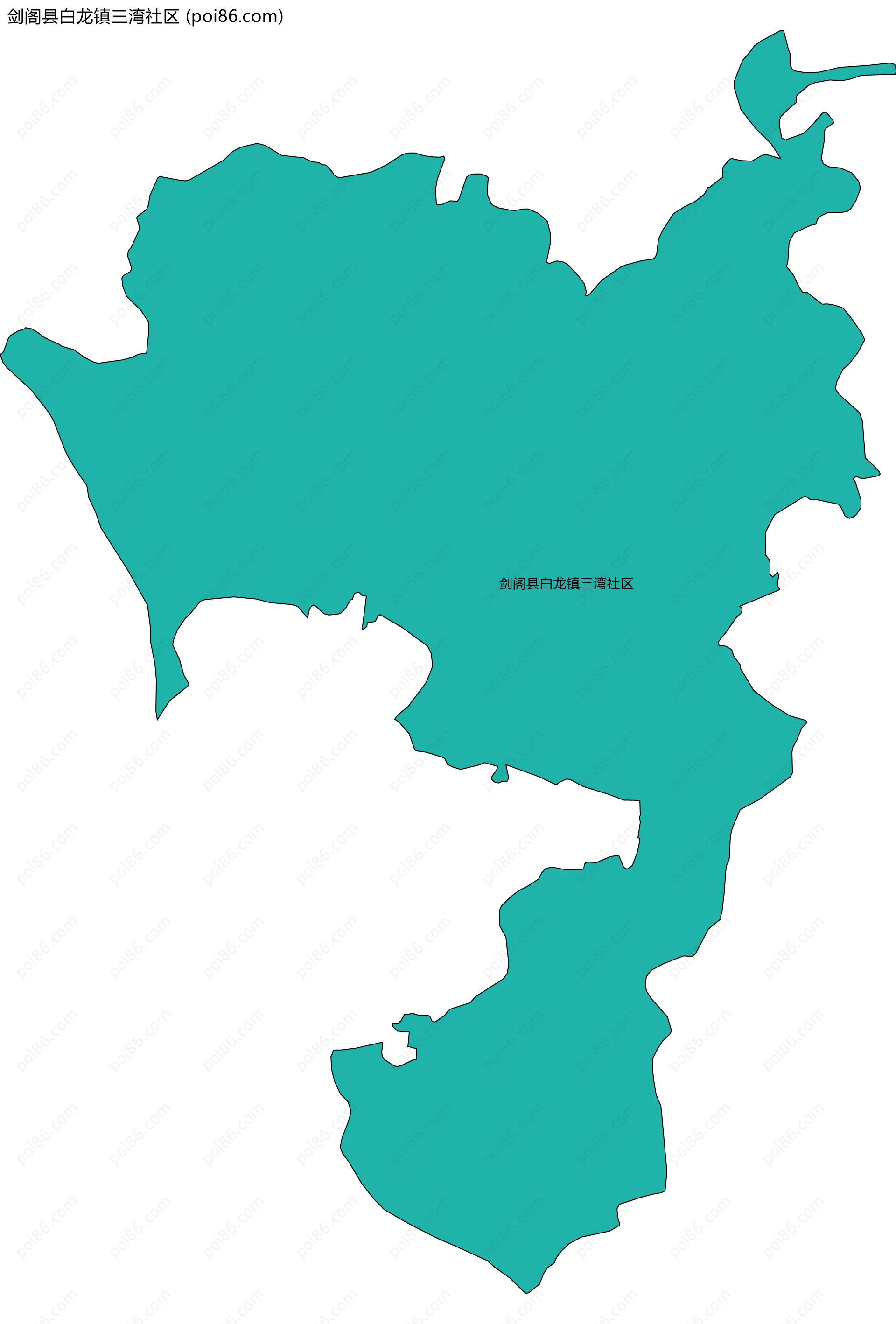 剑阁县白龙镇三湾社区边界地图