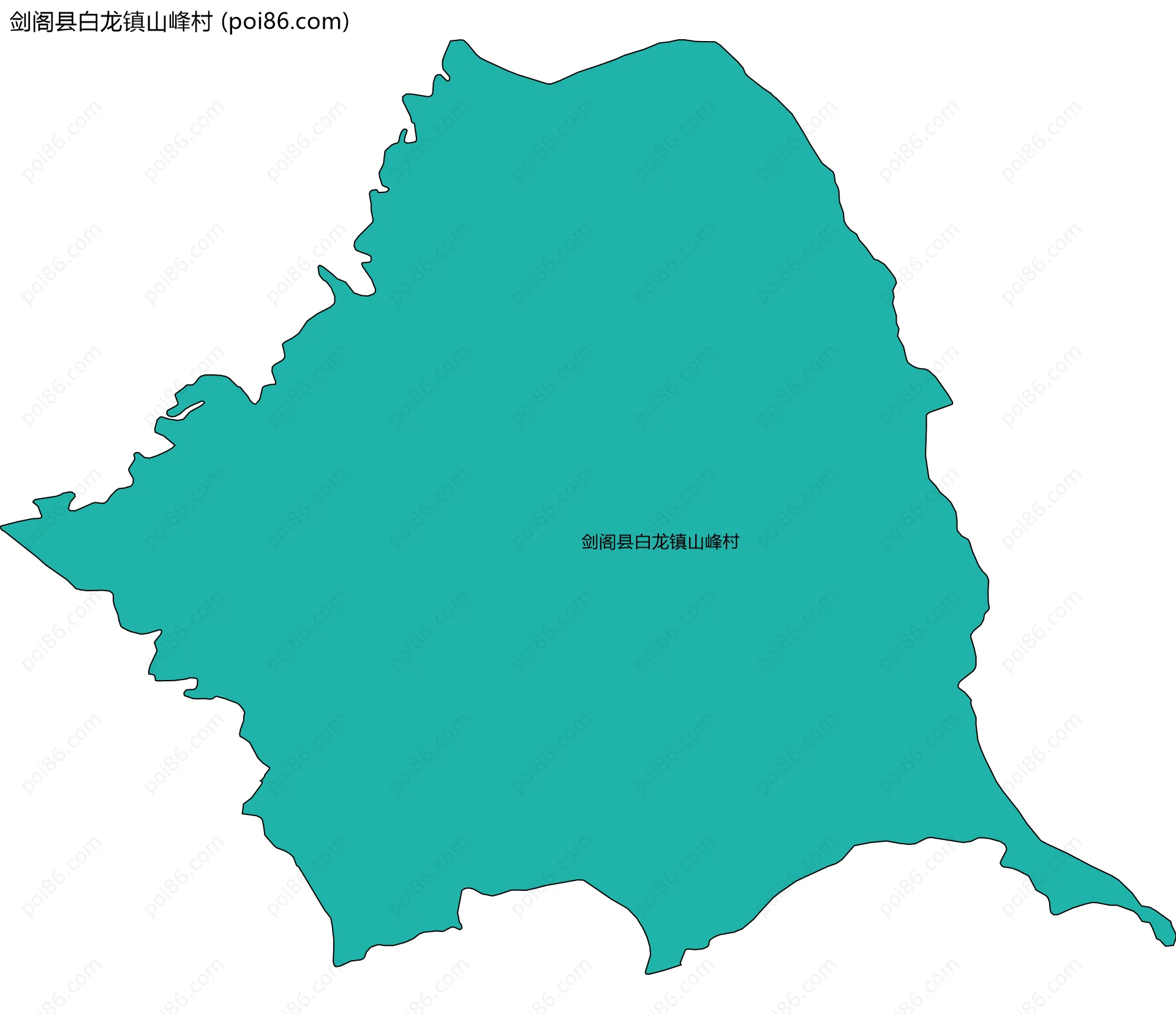 剑阁县白龙镇山峰村边界地图